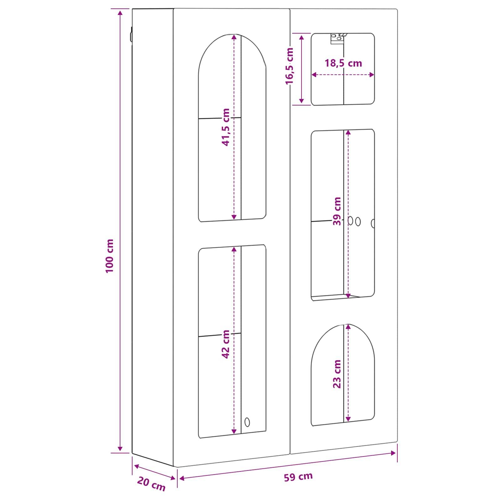 vidaXL Hängeschrank Hochglanz Weiß 59 x 20 x 100 cm Holzwerkstoff