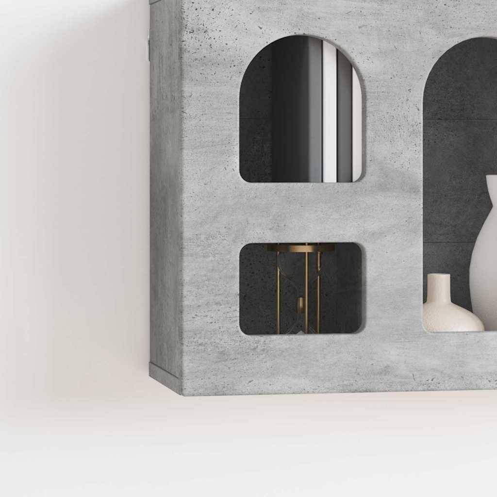 vidaXL Hängeschrank mit Regal Beton Grau 60 x 20 x 40 cm Holzwerkstoff