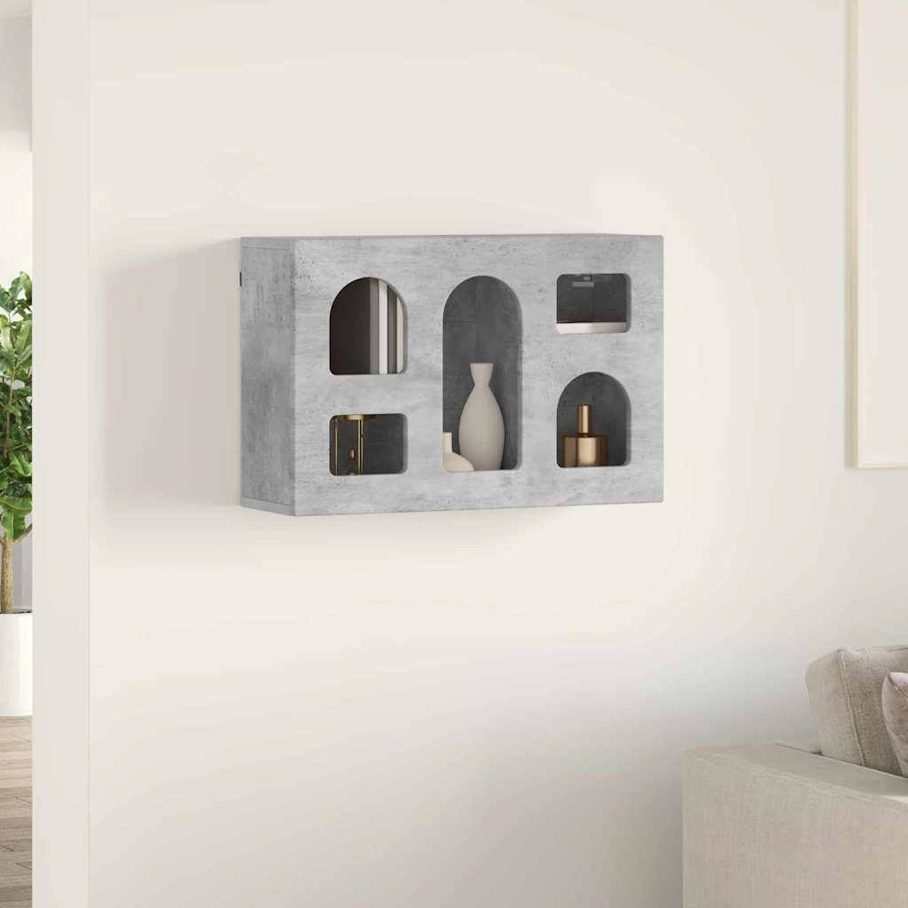 vidaXL Hängeschrank mit Regal Beton Grau 60 x 20 x 40 cm Holzwerkstoff