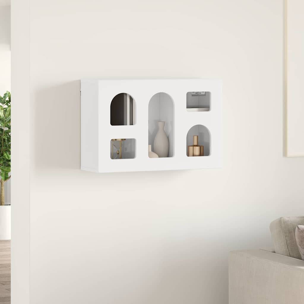 vidaXL Hängeschrank Hochglanz Weiß 60 x 20 x 40 cm Holzwerkstoff