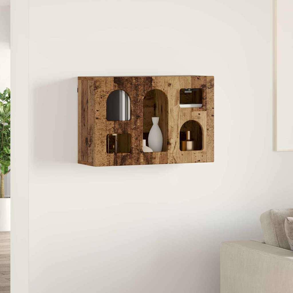 vidaXL Hängeschrank mit Regal Altholz 60 x 20 x 40 cm Holzwerkstoff