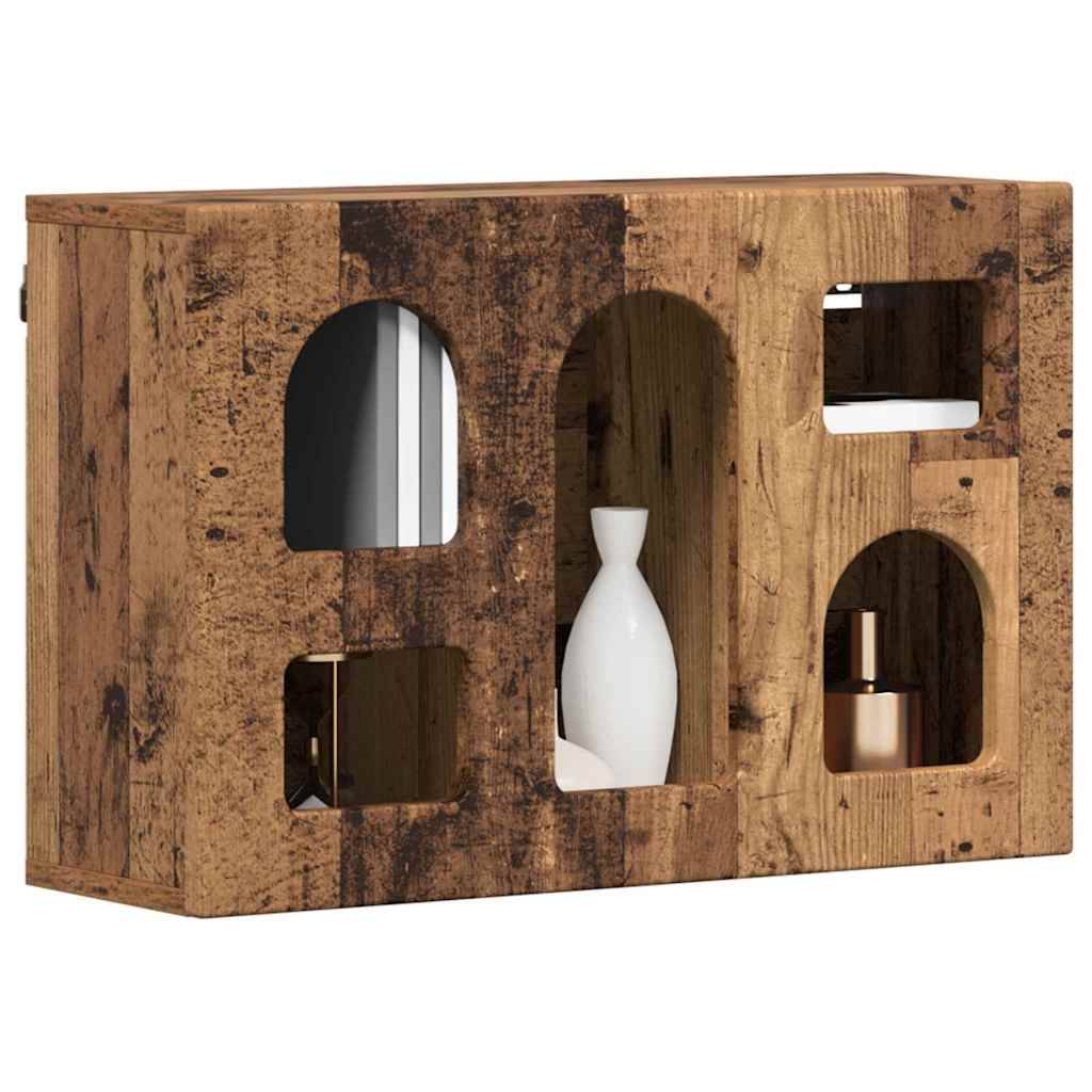 vidaXL Hängeschrank mit Regal Altholz 60 x 20 x 40 cm Holzwerkstoff