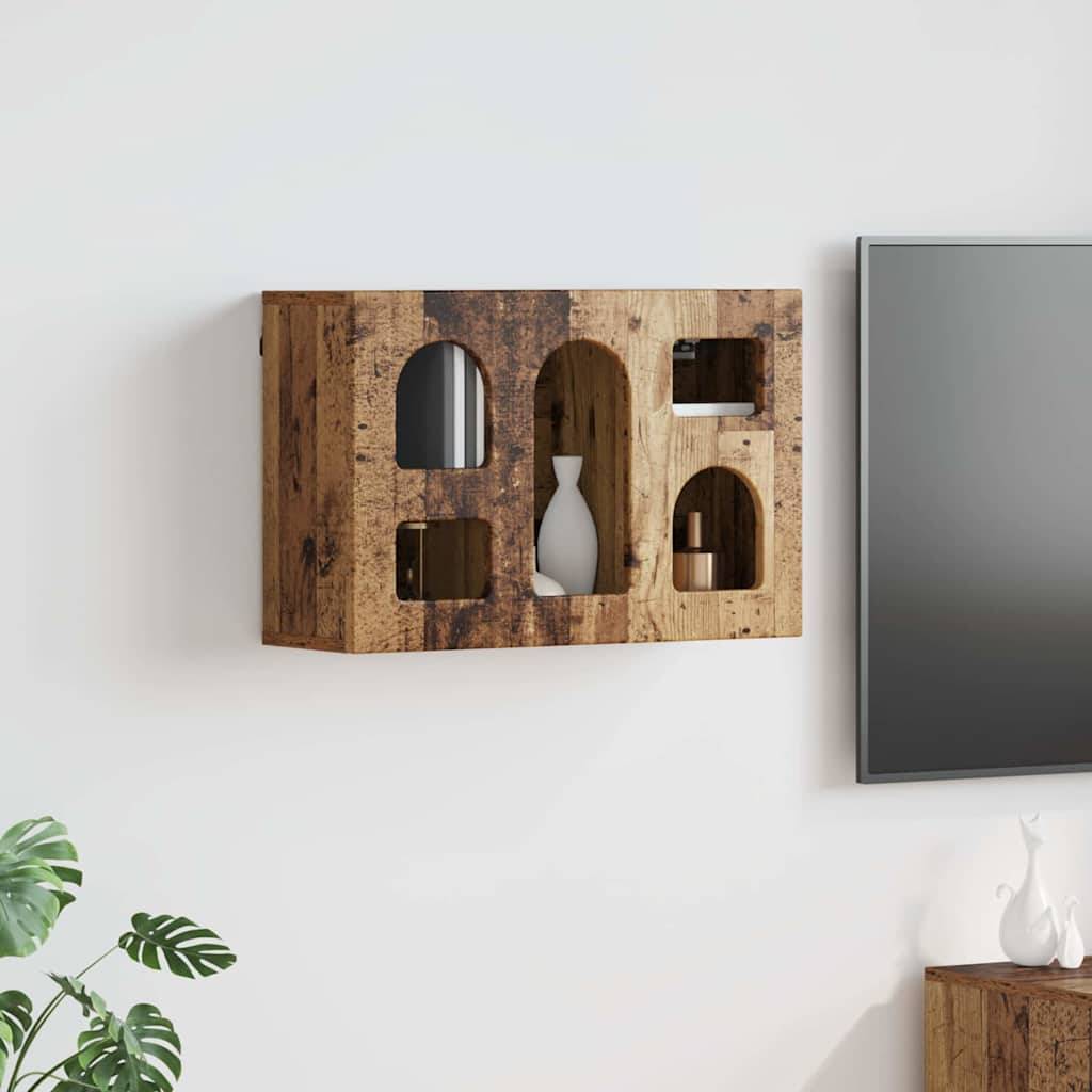 vidaXL Hängeschrank mit Regal Altholz 60 x 20 x 40 cm Holzwerkstoff