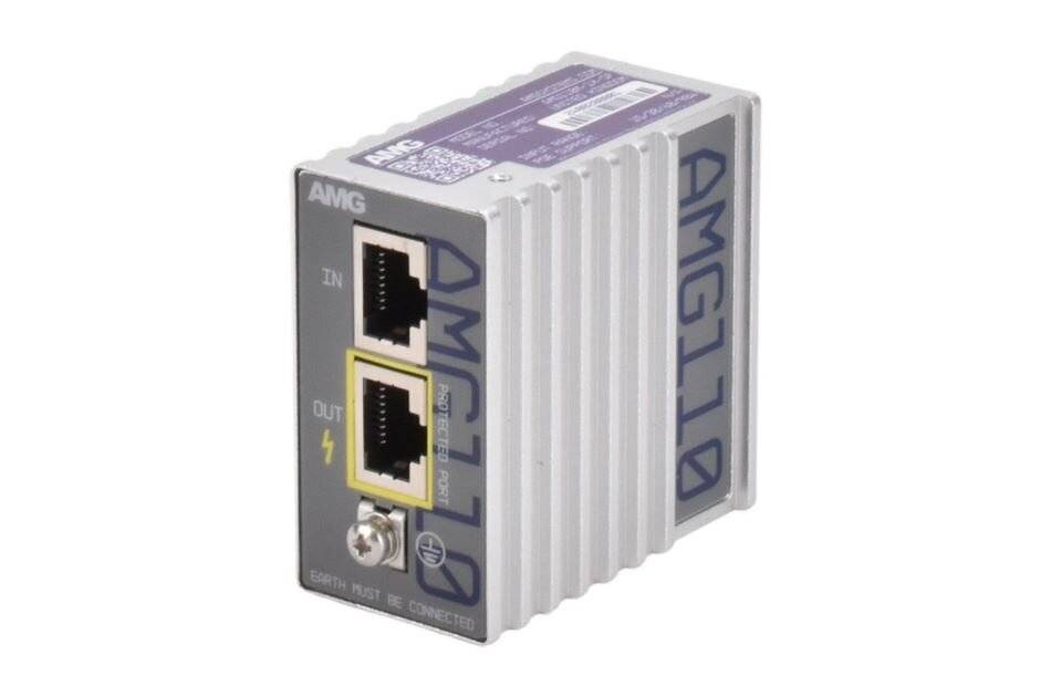 AMG110M-1X-SP, Ethernet Überspannungsschutz, inline, unterstützt 95W PoE, -40°C to +85°C