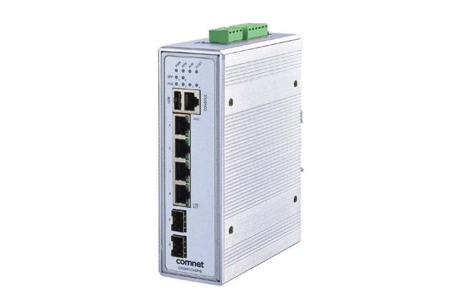 ComNet CNG6F2T4MPB, Ethernet Switch, managed, 4x RJ45 Gbit, 2x Gbps SFP Ports, 90W PoE