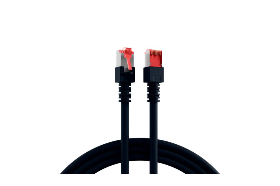 Jetrics jetcat6-2s, RJ45 Patchkabel Cat.6 S/FTP LSZH geschirmt, 2,0m, schwarz
