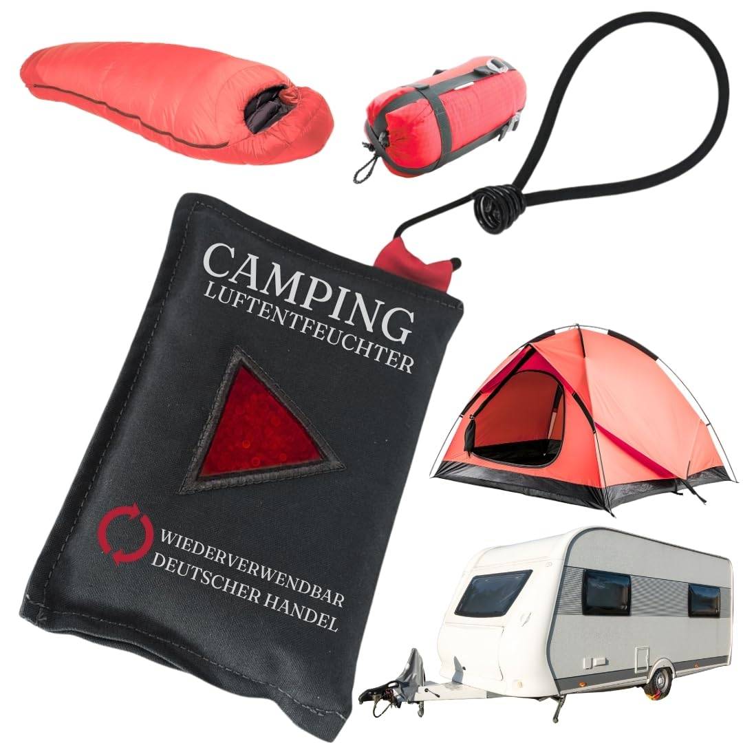 Camping Luftentfeuchter mit Hänger für Zelt Caravan Schlafsack Feuchtigkeitsabsorber wiederverwendbar - Zubehör Kondenswasser Stop Luft Entfeuchter