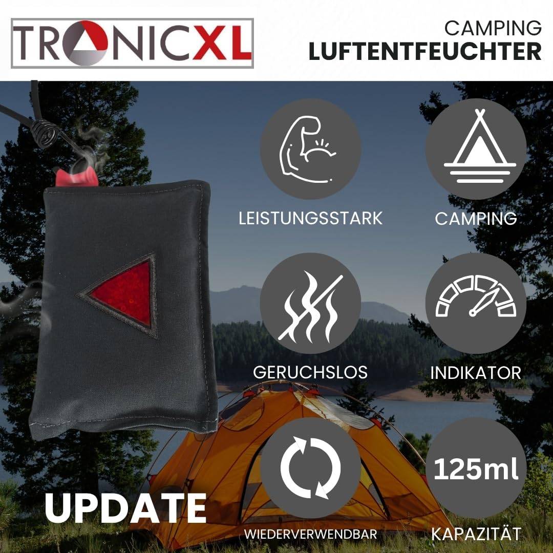 2 Camping Luftentfeuchter mit Hänger für Zelt Caravan Schlafsack Feuchtigkeitsabsorber wiederverwendbar - Zubehör Kondenswasser