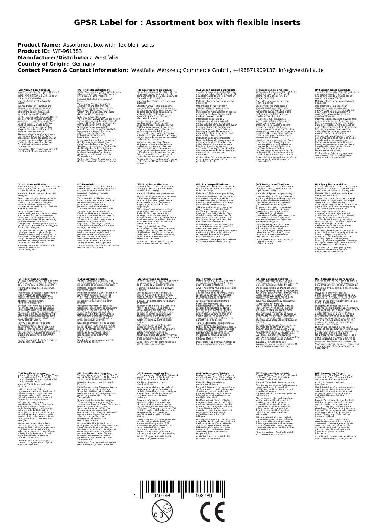 Sortimentskasten mit flexiblen Einsätzen