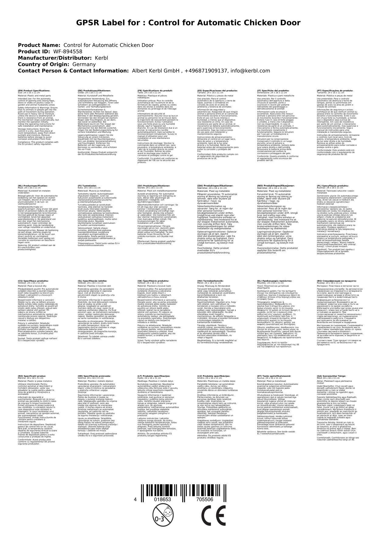 Steuerung für Automatische Hühnertür