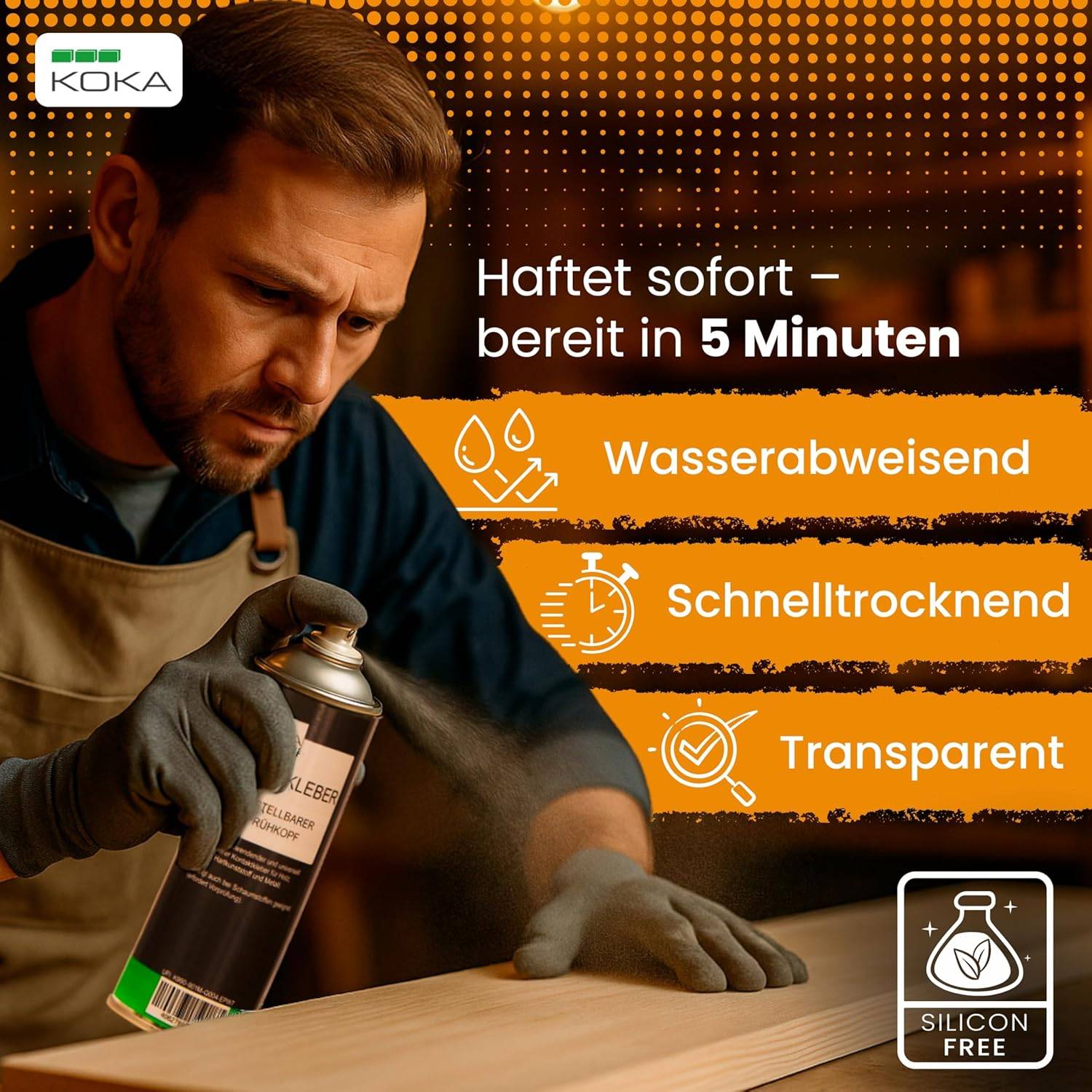 Sprühkleber mit verstellbarem Sprühkopf