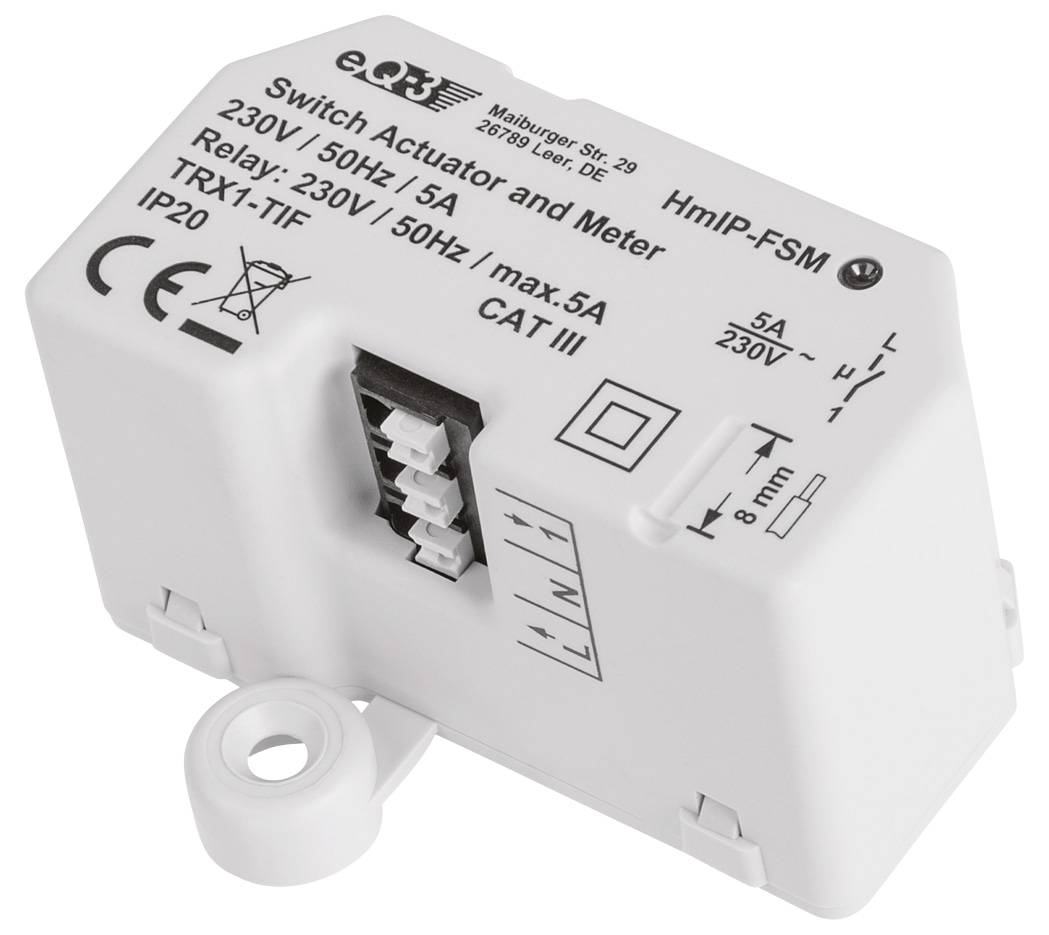 HOMEMATIC IP Smart Home 142721A0 Schalt-Mess-Aktor, 5 A, Unterputz, 5 Stück