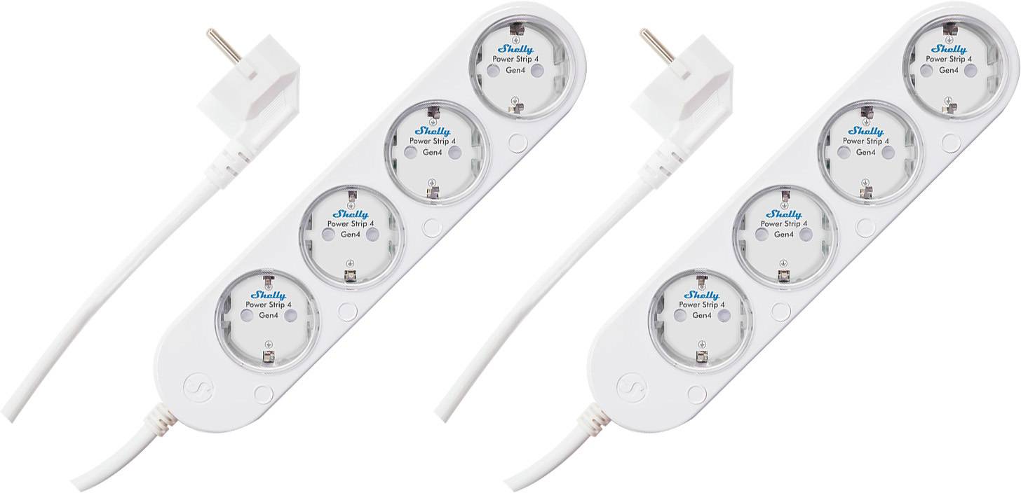 Weiße Steckerleiste mit vier runden Steckdosen, mit der Aufschrift „iSwitch Power Strip 4 Gen4