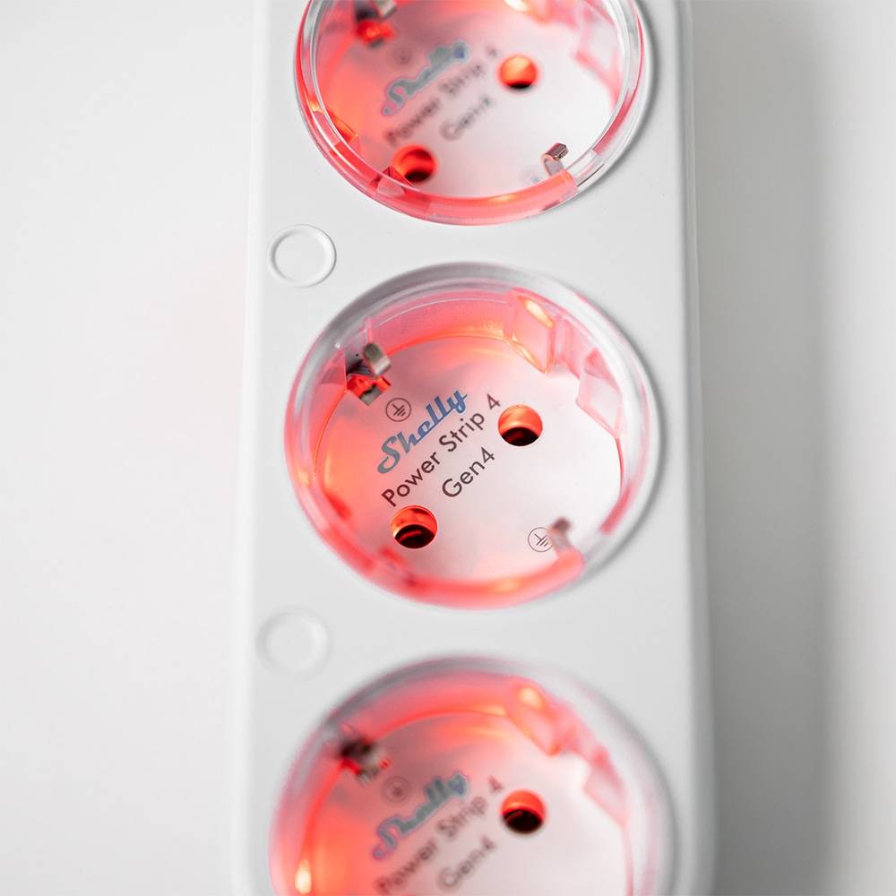SHELLY Power Strip 4 Gen4, 4-fach Steckdosenleiste, weiß, WiFi, Bluetooth, Zigbee, Matter, Apple HomeKit, Alexa, 4 Stück