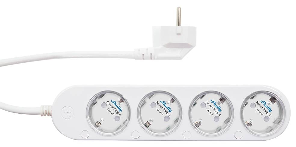 SHELLY Power Strip 4 Gen4, 4-fach Steckdosenleiste, weiß, WiFi, Bluetooth, Zigbee, Matter, Apple HomeKit, Alexa, 4 Stück