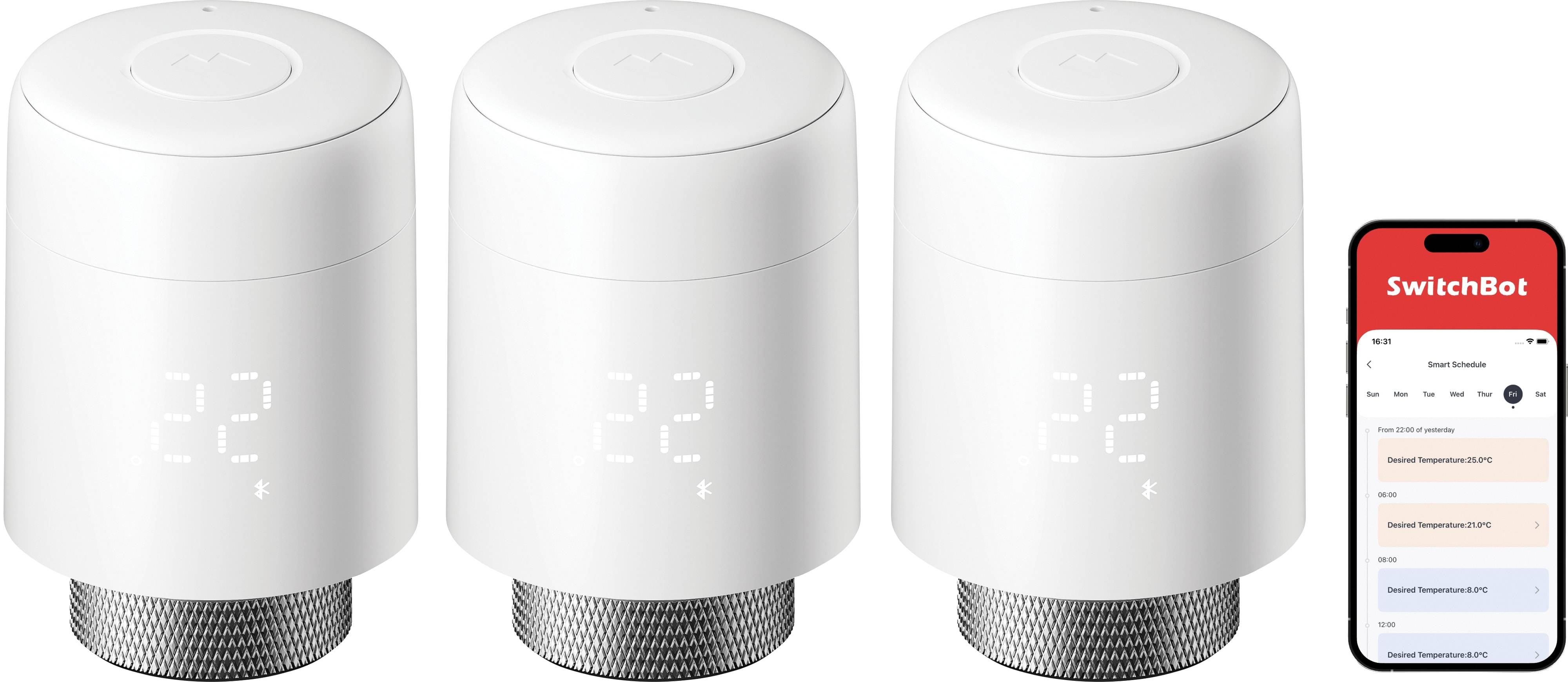 SWITCHBOT Heizkörperthermostat, weiß, 3 Stück