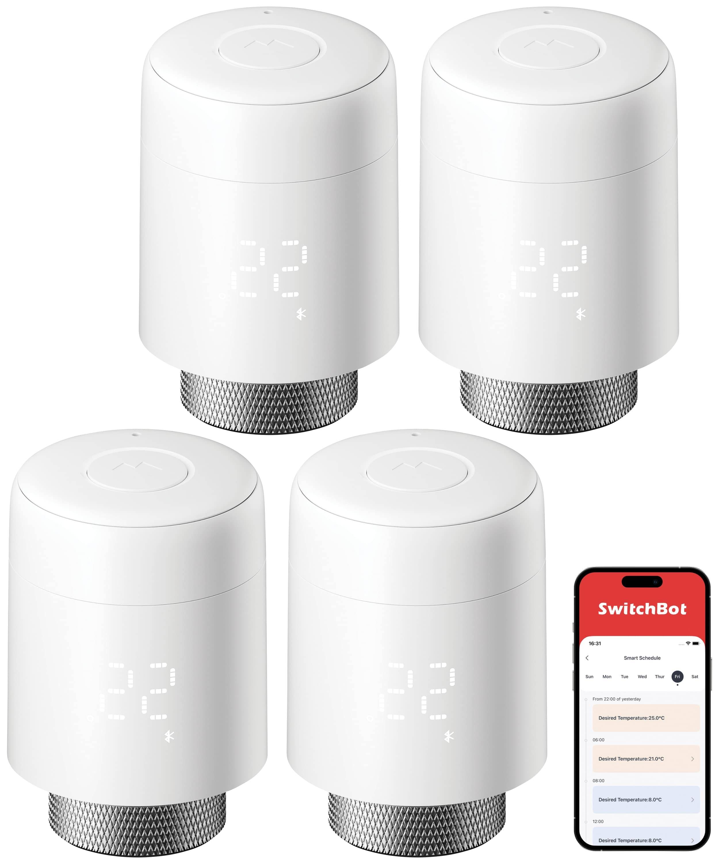 SWITCHBOT Heizkörperthermostat, weiß, 4 Stück