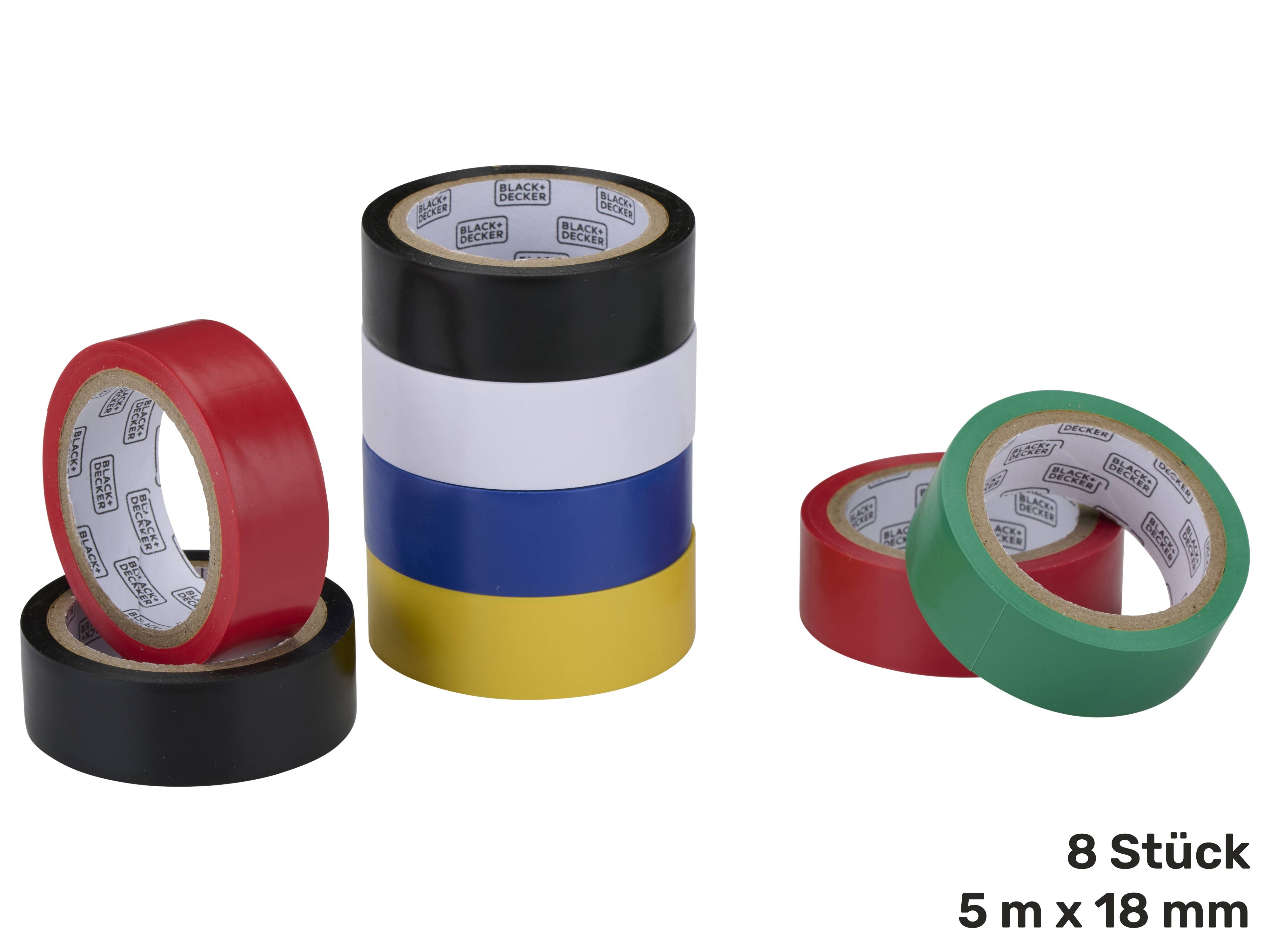 BLACK & DECKER Isolierband,18mm, 5m, 8 Rollen