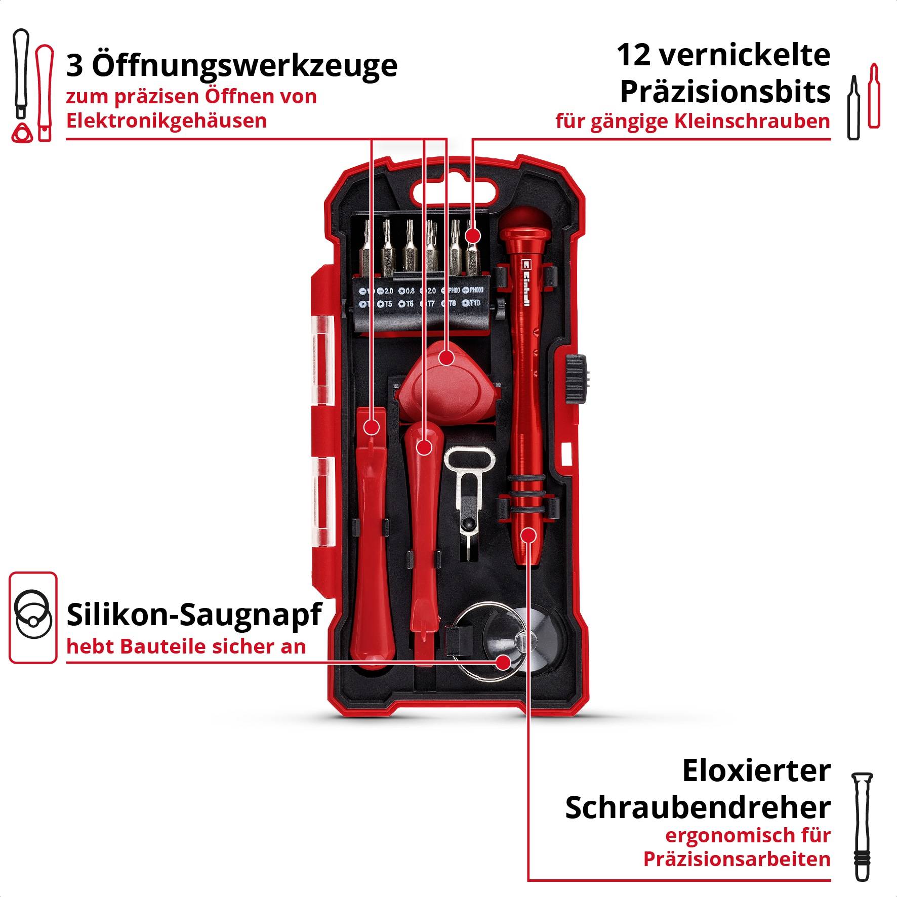 EINHELL Smartphone Reparatur-Set, 115001, 18-teilig