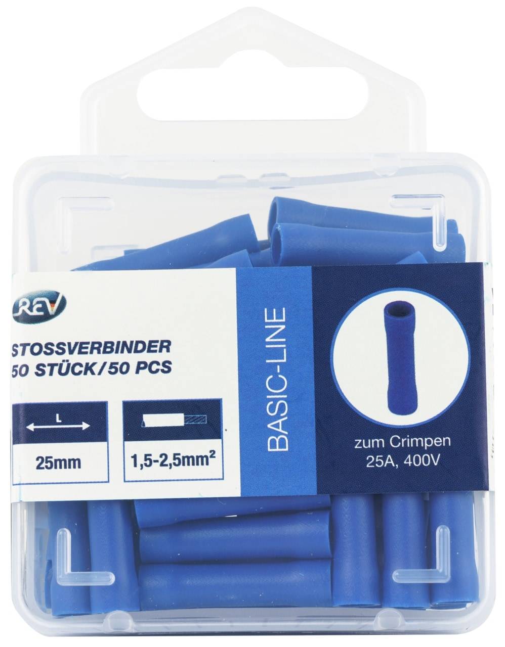 REV Stoßverbinder, blau, 1,5... 2,5 mm², 50 Stück