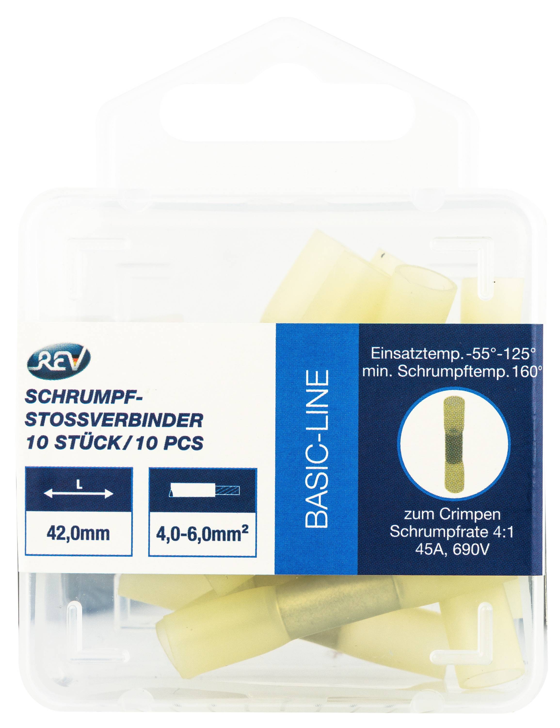 REV Schrumpf-Stoßverbinder, gelb, 4,0... 6,0 mm², 10 Stück