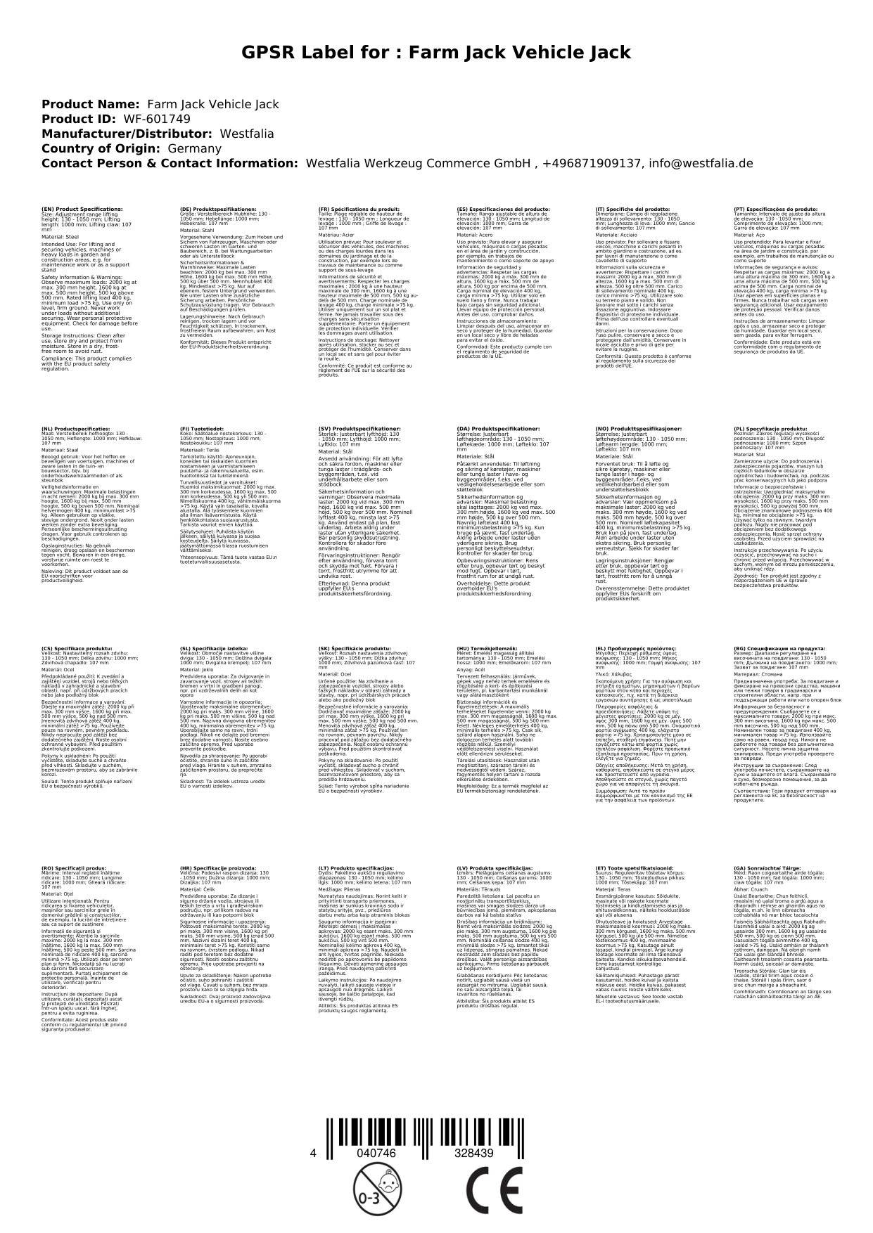 Wagenheber Farm Jack