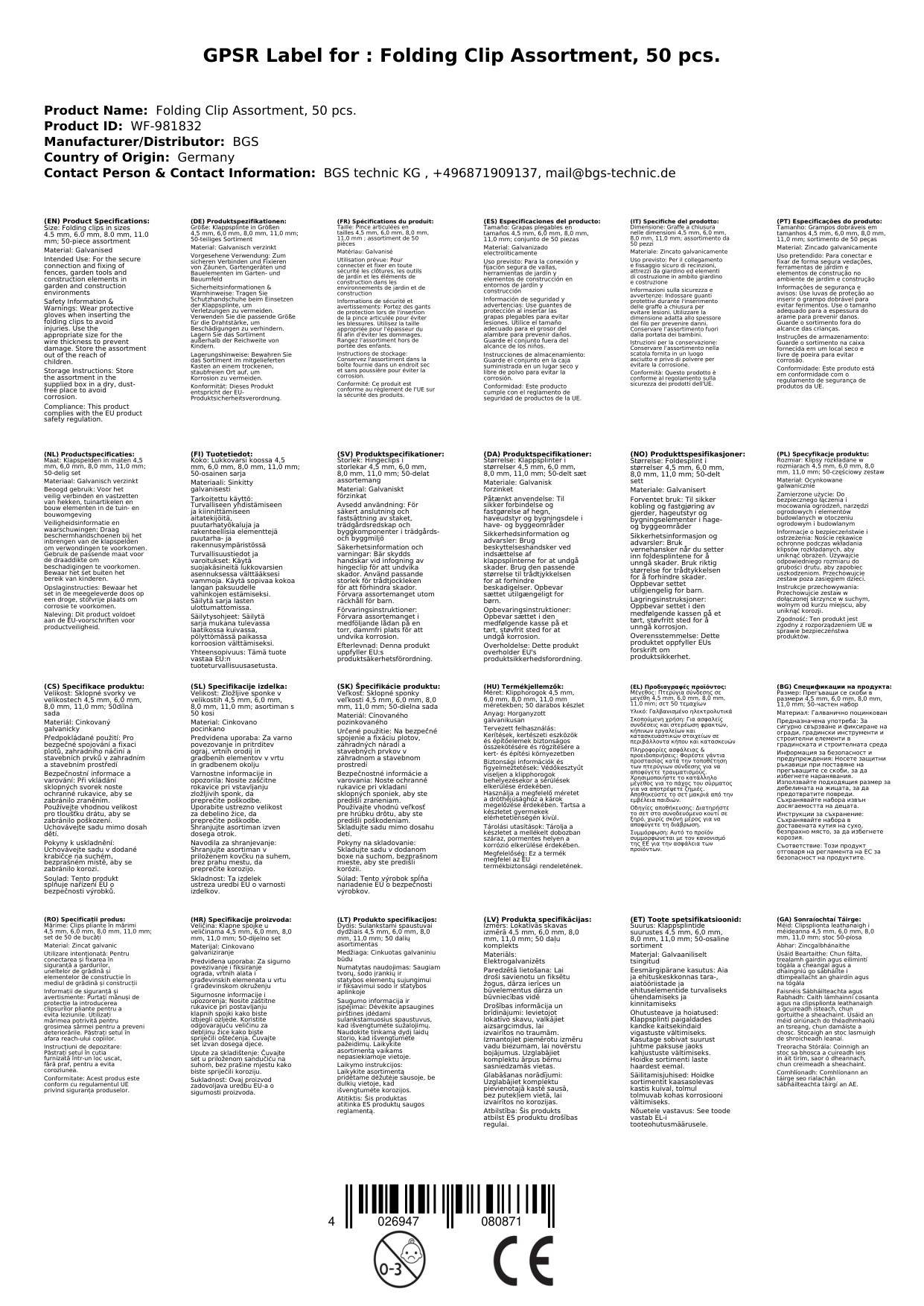 Klappsplinte-Sortiment, 50-tlg.