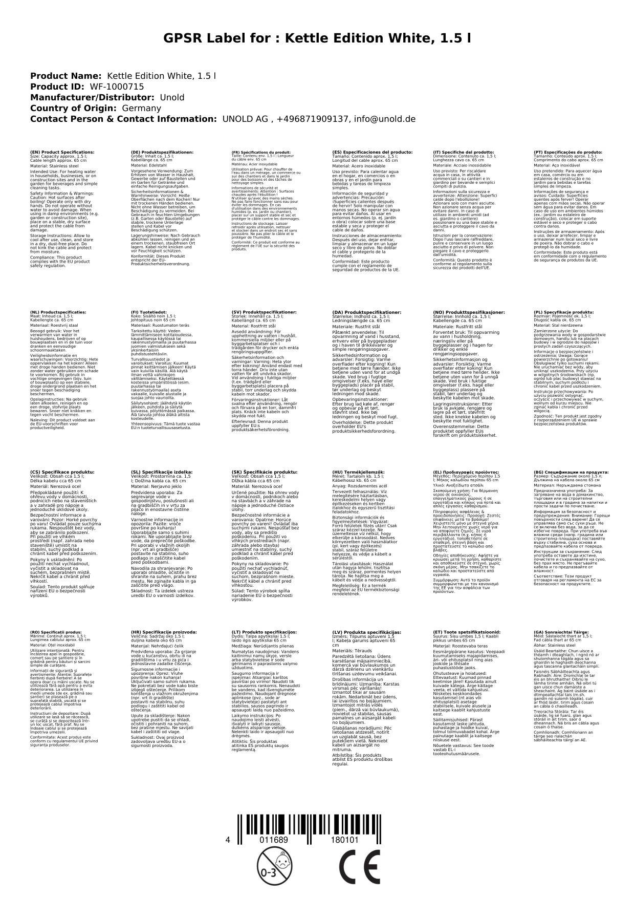 Wasserkocher Edition White, 1,5 l