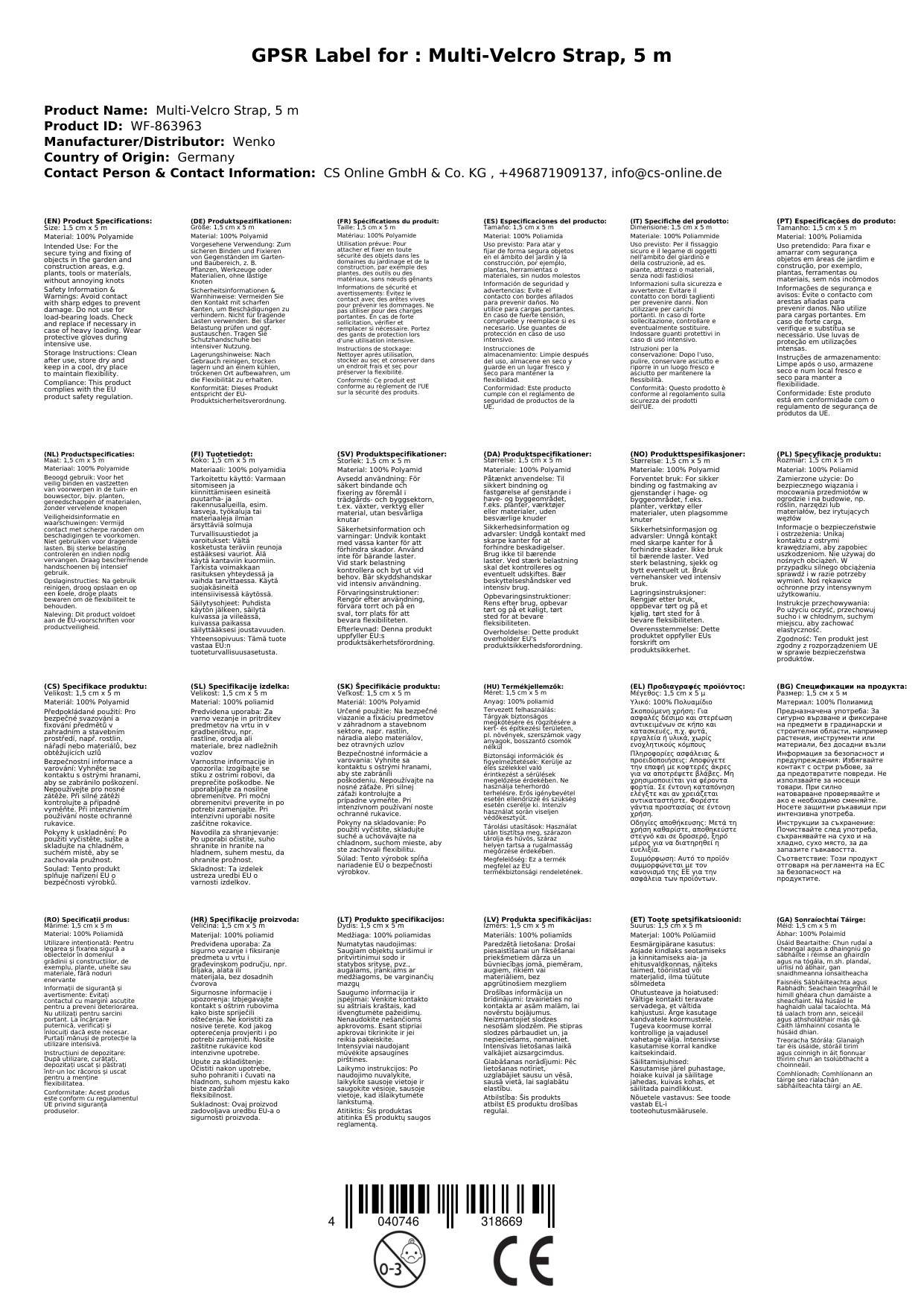 Multi-Klettband, 5 m