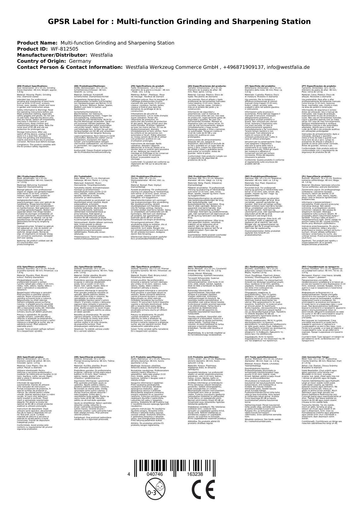 Multifunktions Schleif- und Schärfstation