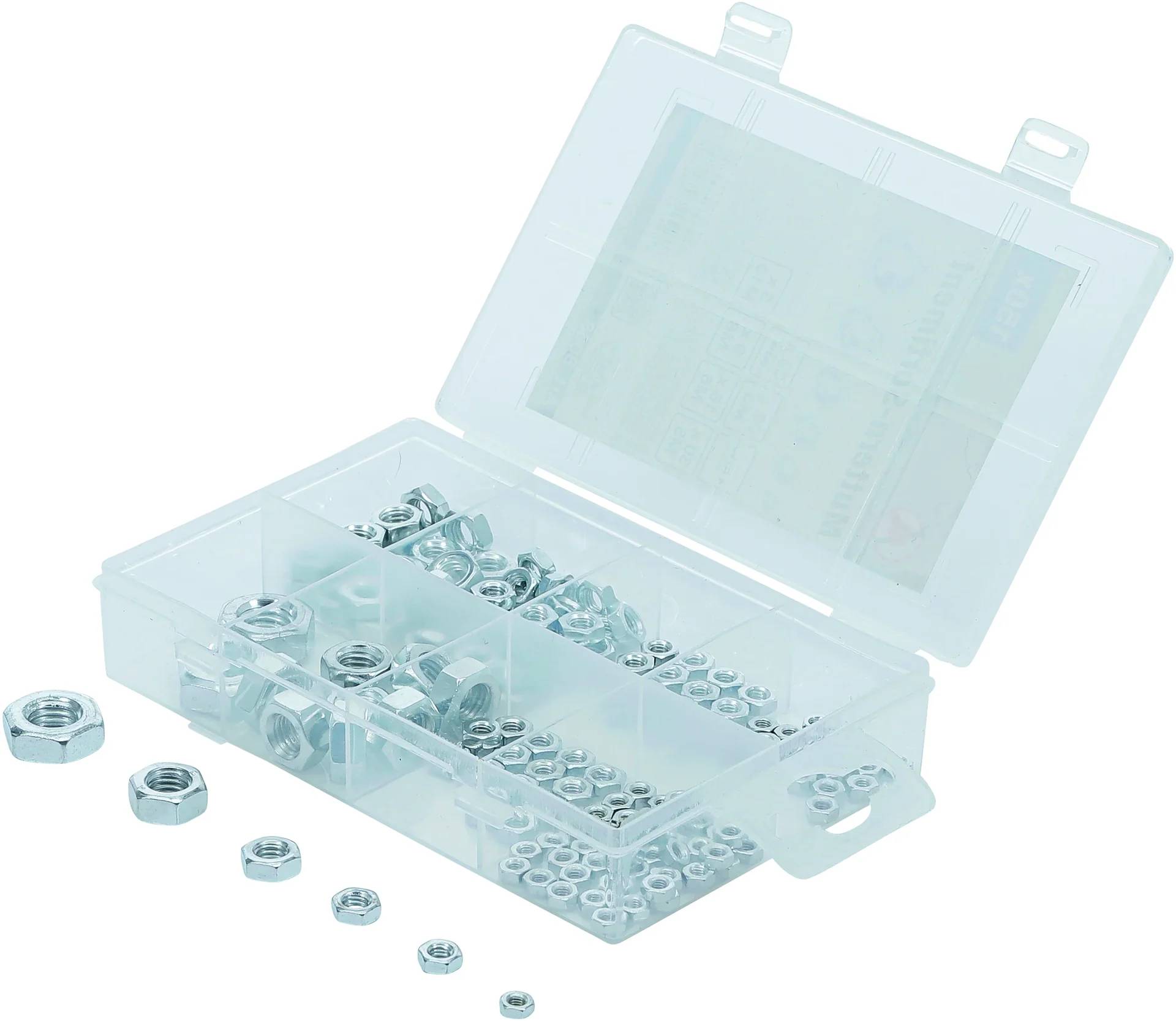 Muttern-Sortiment, M 3 - M 10, 150-tlg.