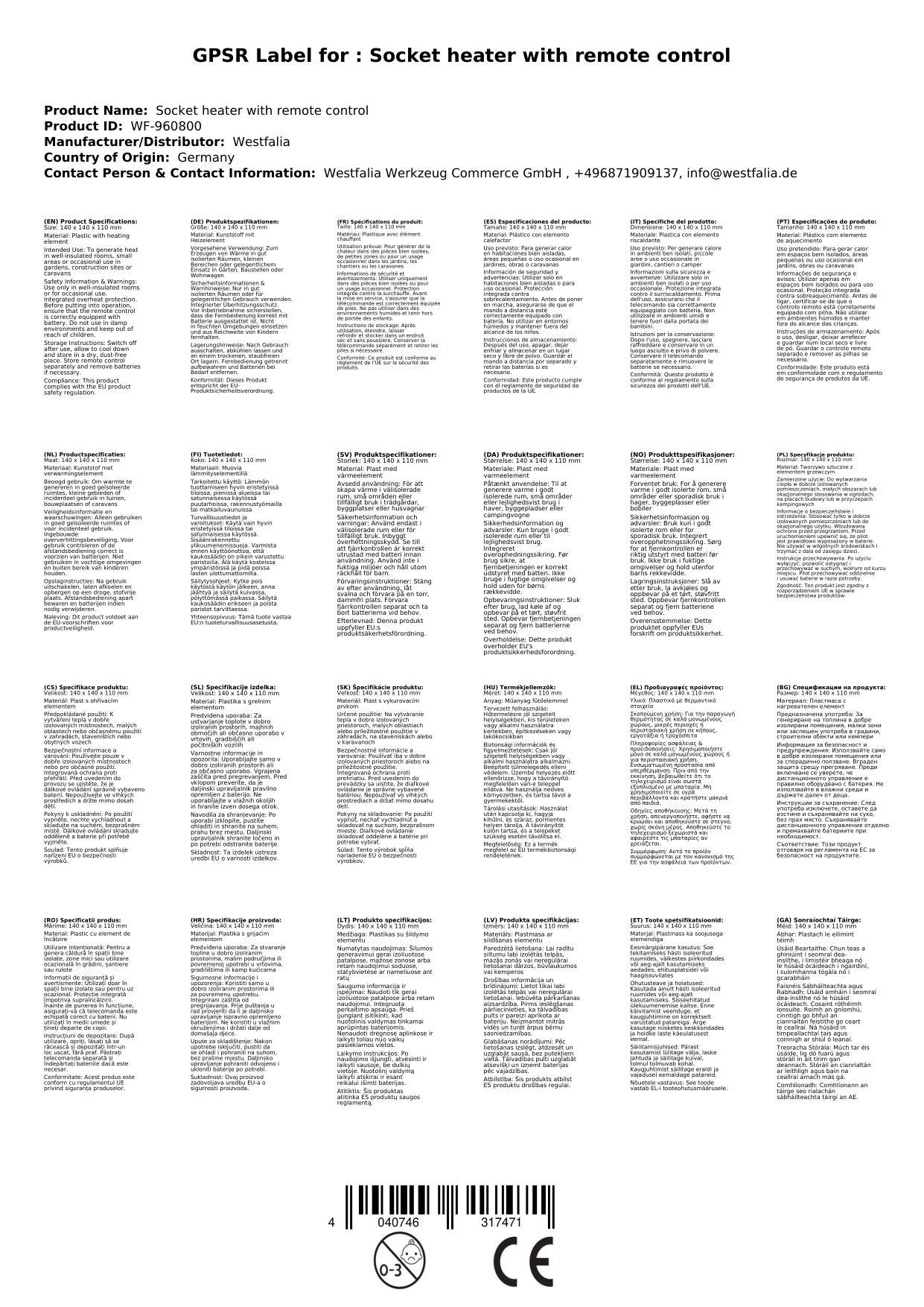 Steckdosenheizer mit Fernbedienung