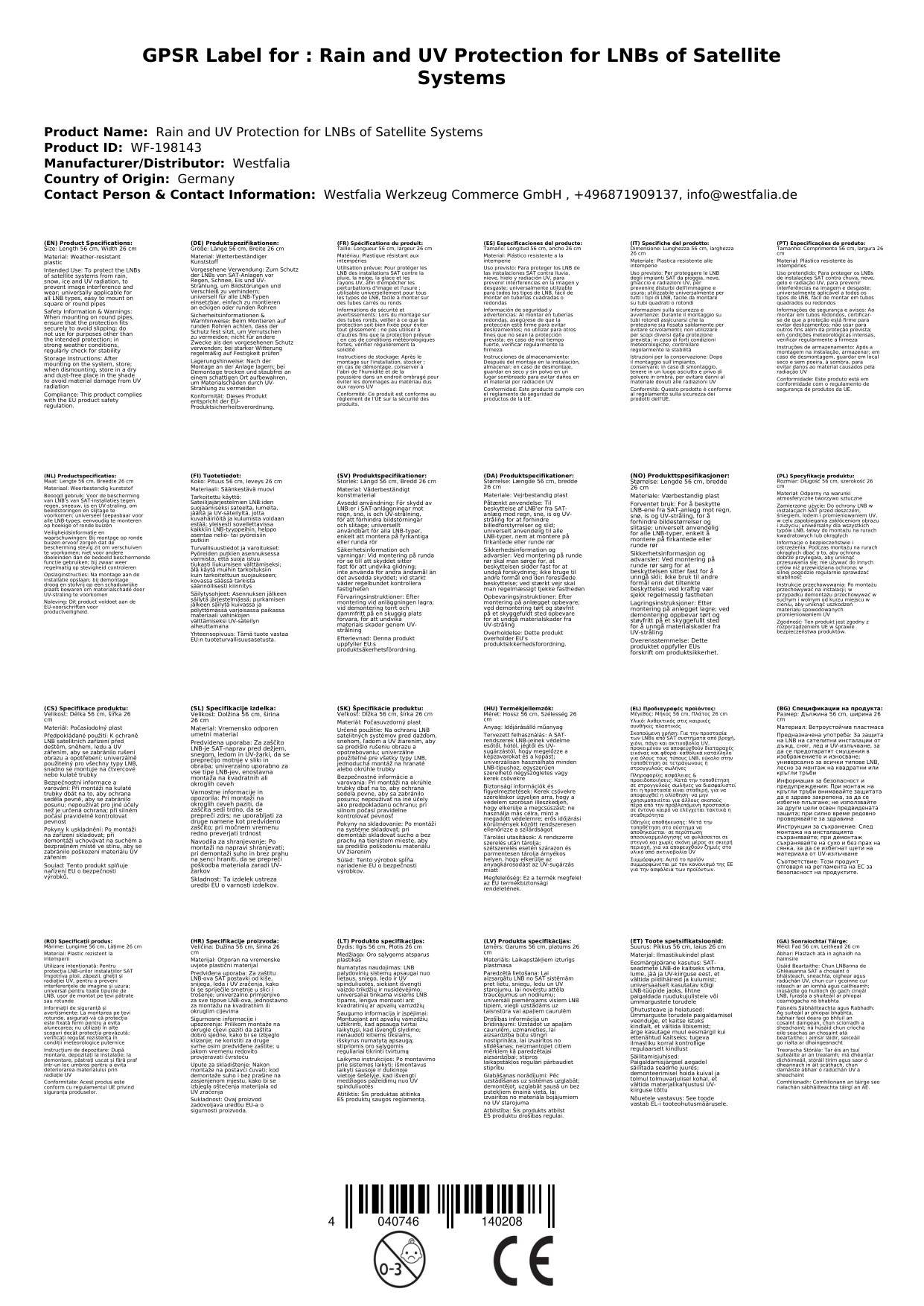 Regen- und UV-Schutz für LNBs von SAT-Anlagen