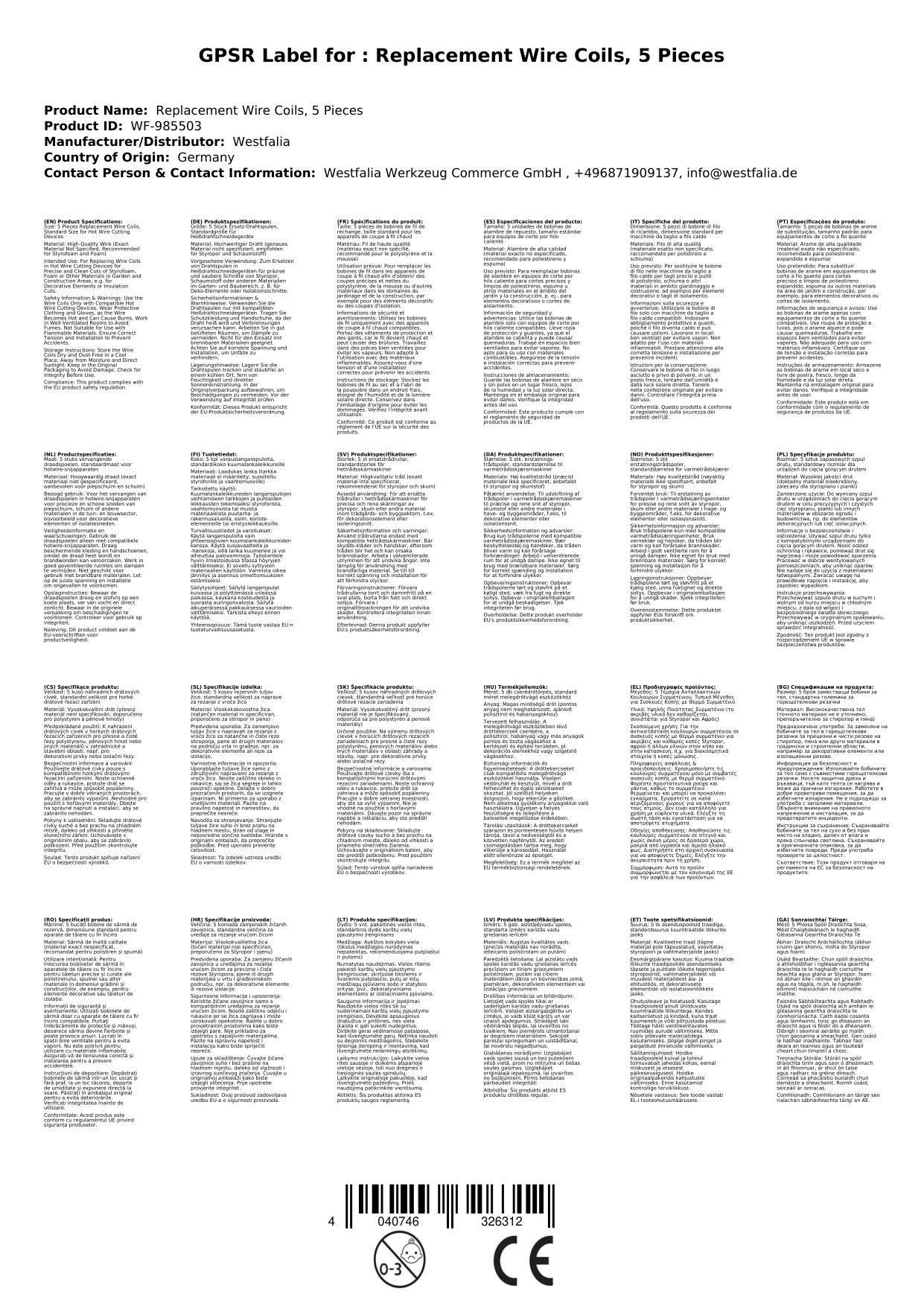 Ersatz-Drahtspulen, 5 Stück