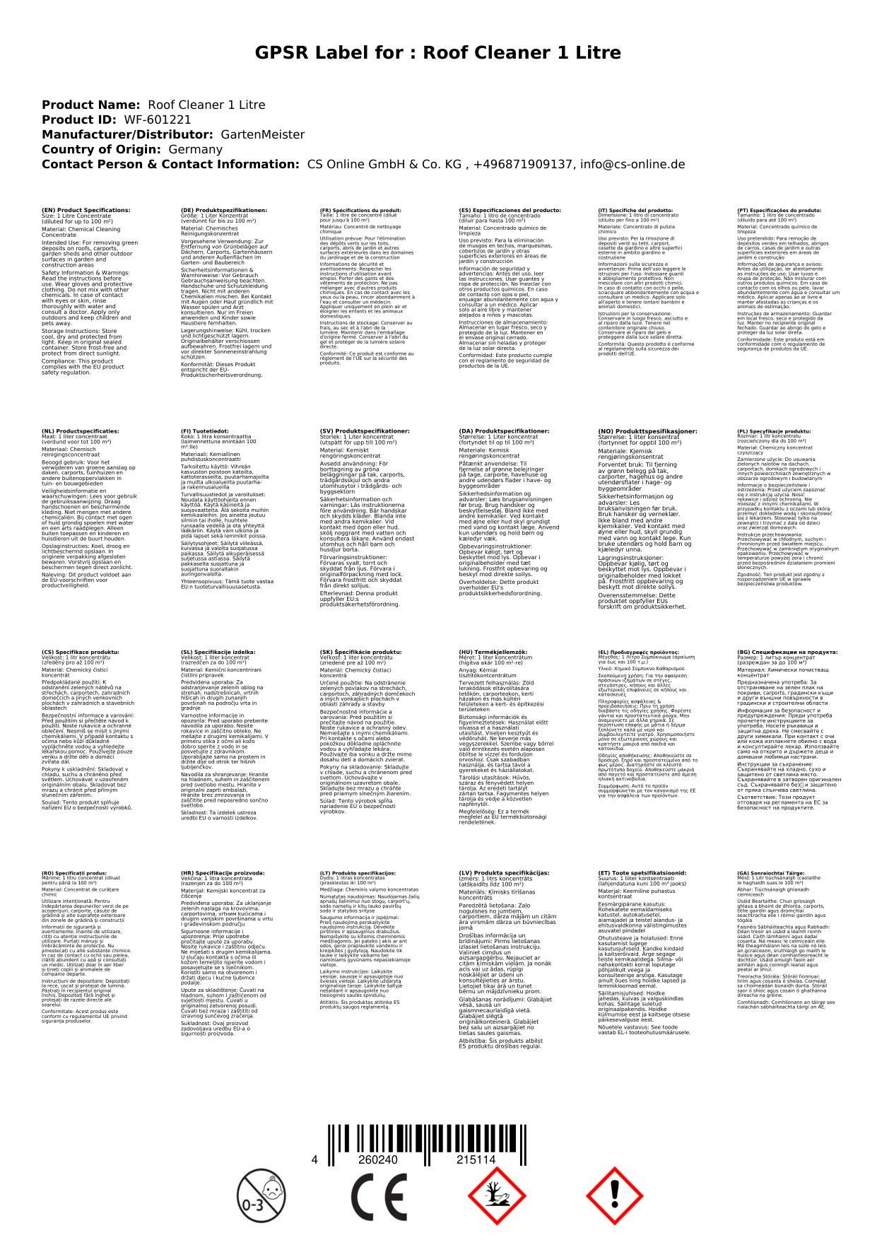 Dachreiniger 1 Liter