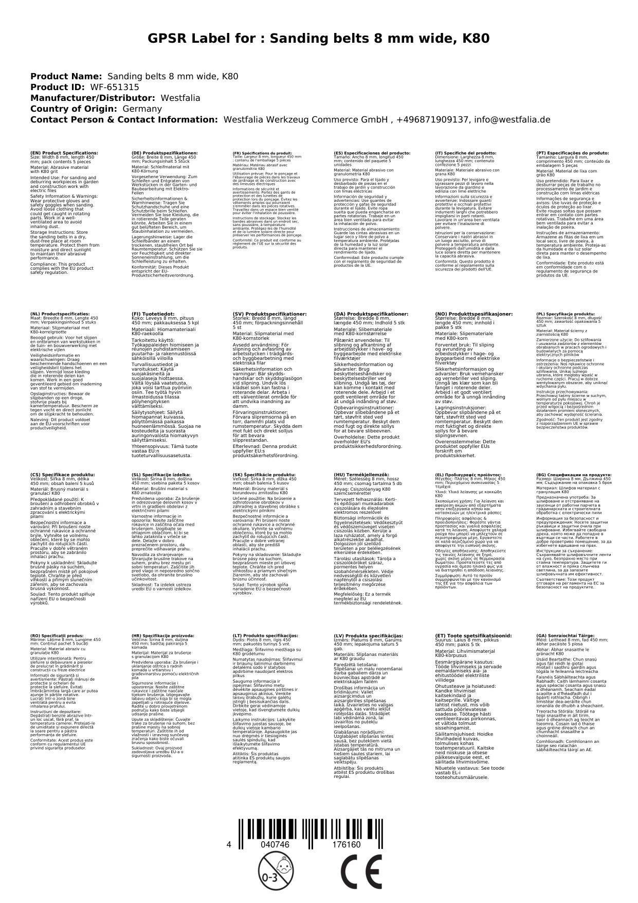 Schleifbänder 8 mm breit, K80