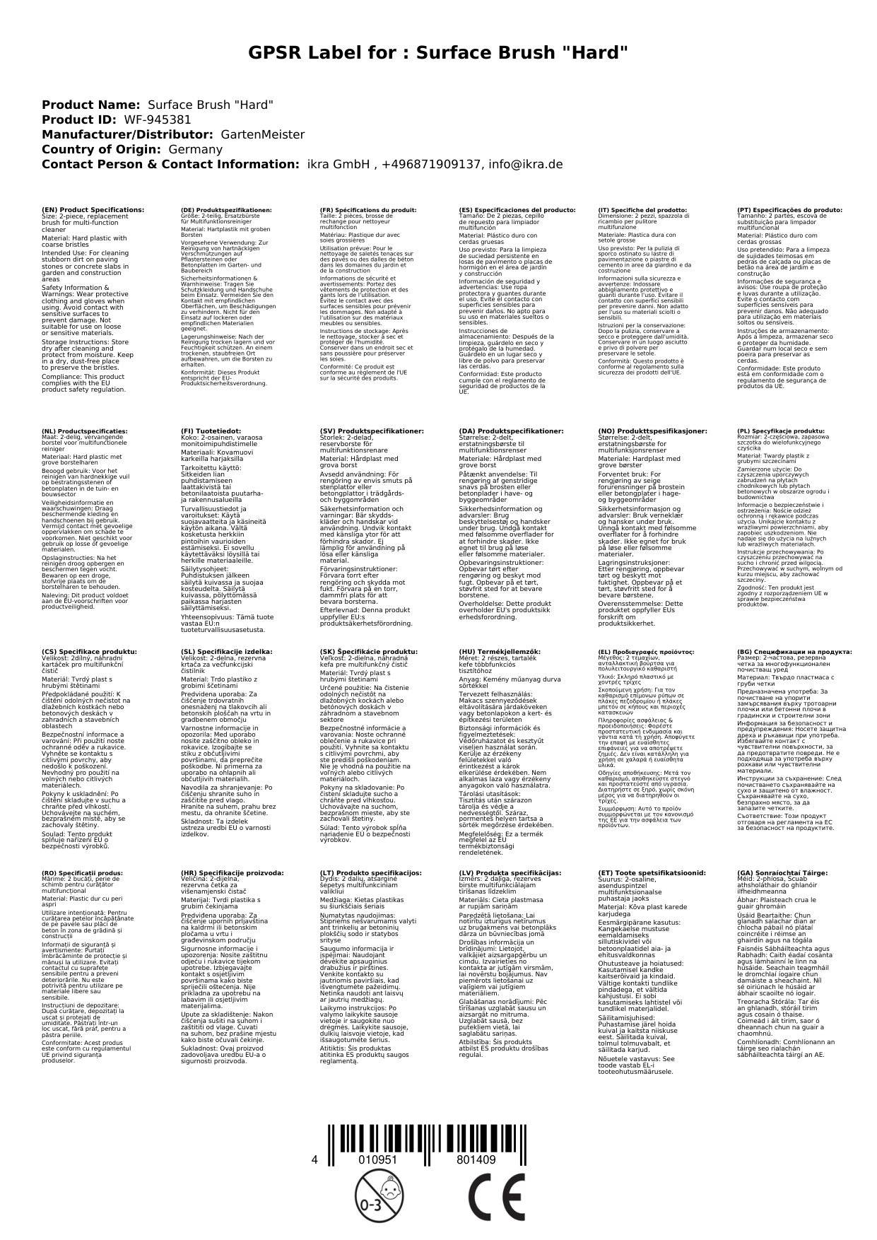 Oberflächenbürste "hart"