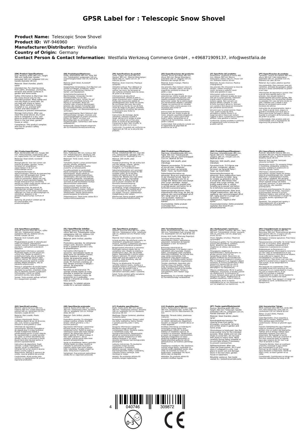 Schneeschaufel teleskopierbar