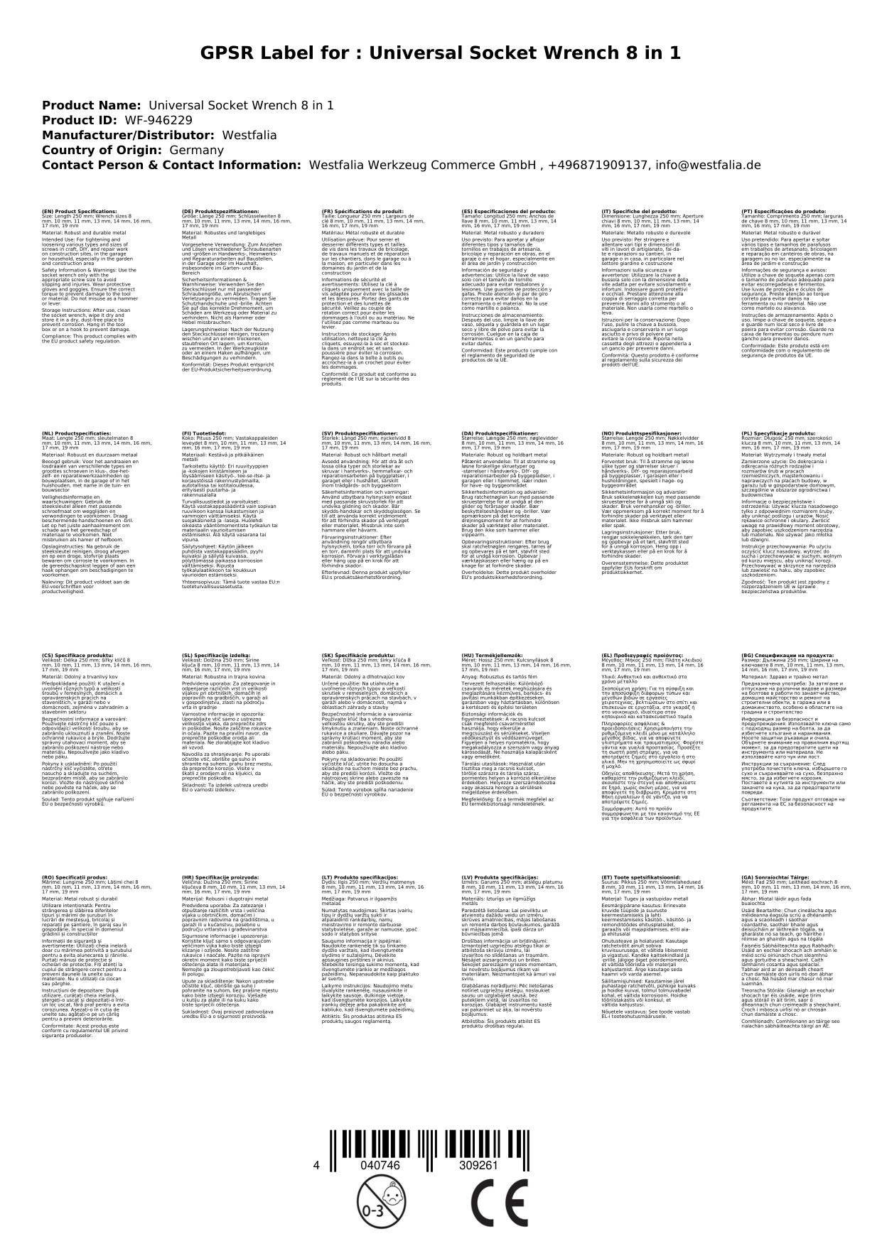 Universal Steckschlüssel 8 in 1