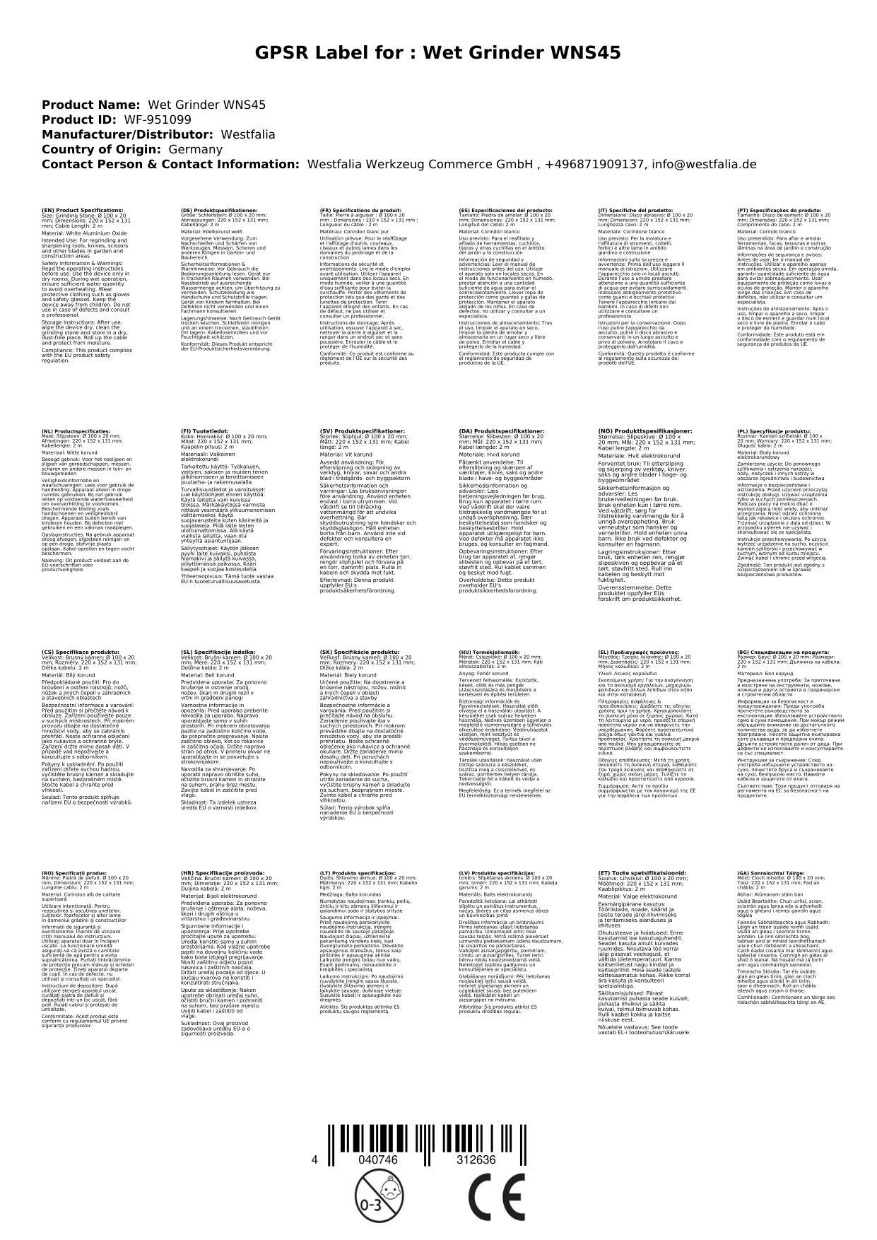 Nass-Schleifer WNS45