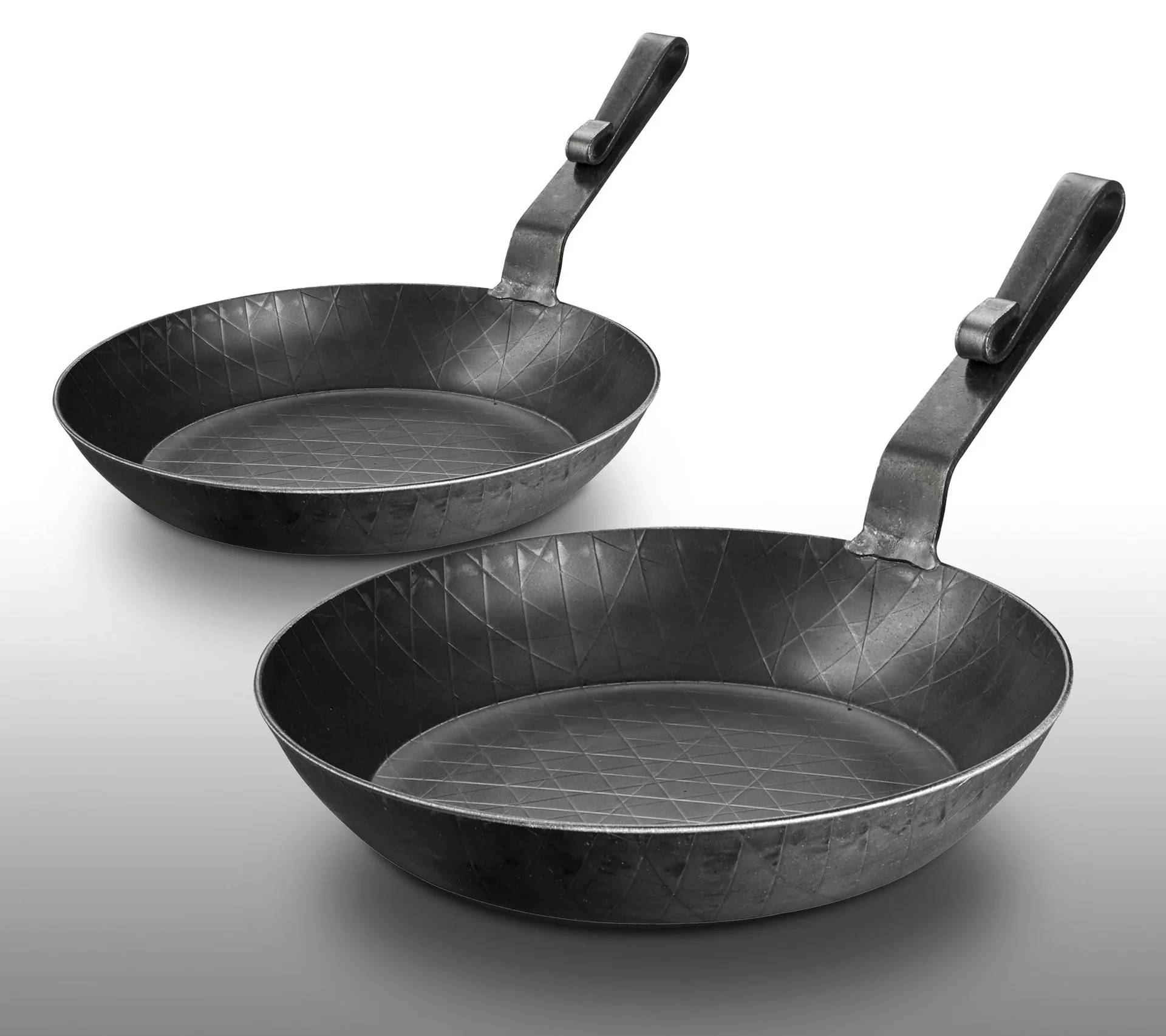 Schmiedeeiserne Bratpfanne, mit kurzem Hakenstiel, Ø 24 x 4 cm