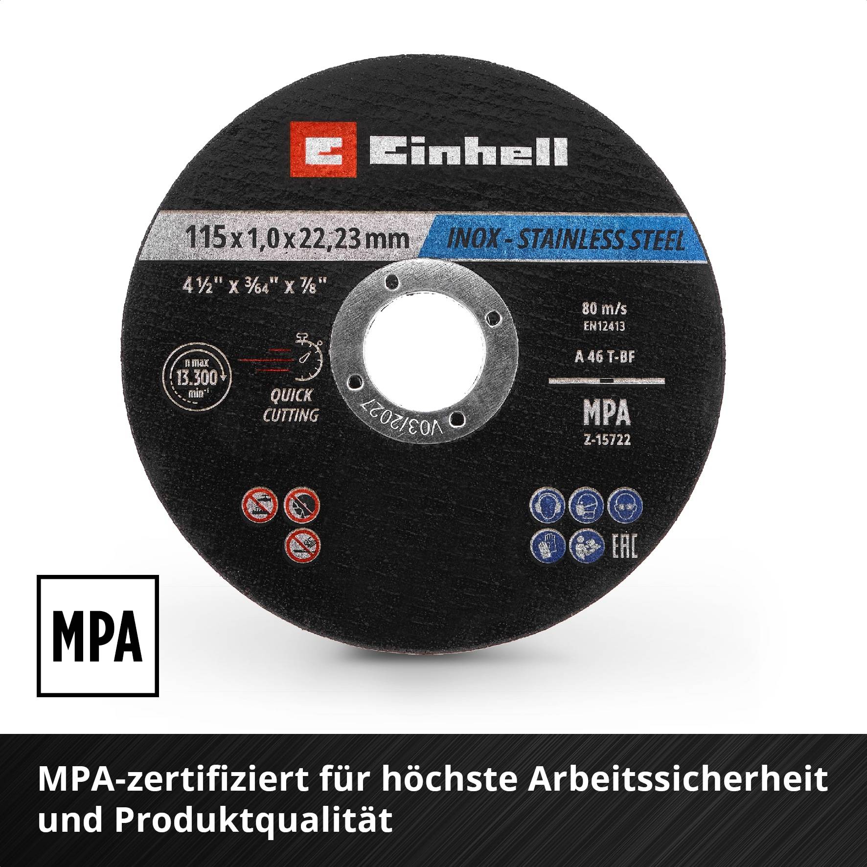 EINHELL Trennscheiben, 711526, 115x1,0 mm, 50 Stück