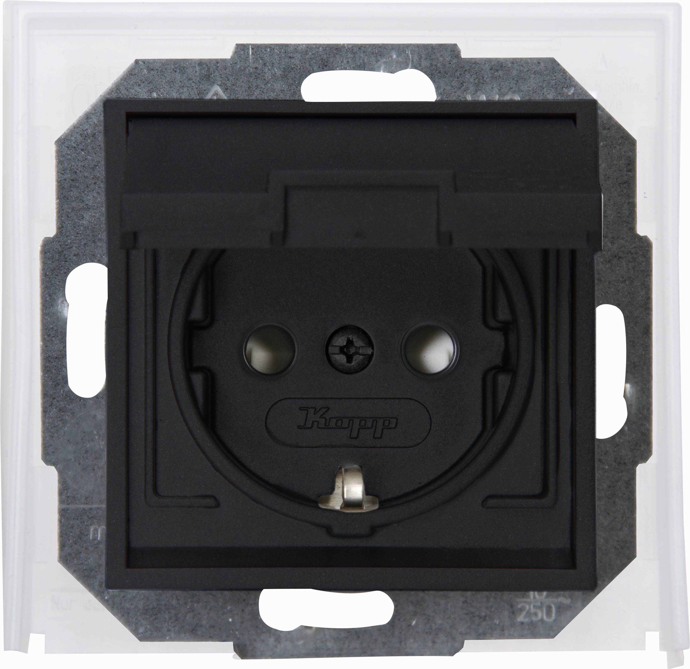 KOPP Feuchtraum Schutzkontakt-Steckdose, Athenis, anthrazit