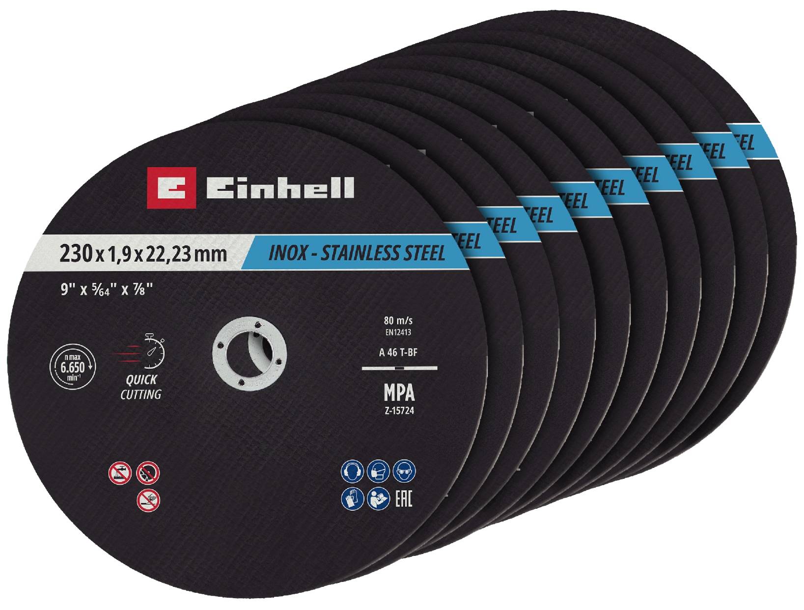 EINHELL Trennscheiben, 711524, 230x2,0 mm, 10 Stück