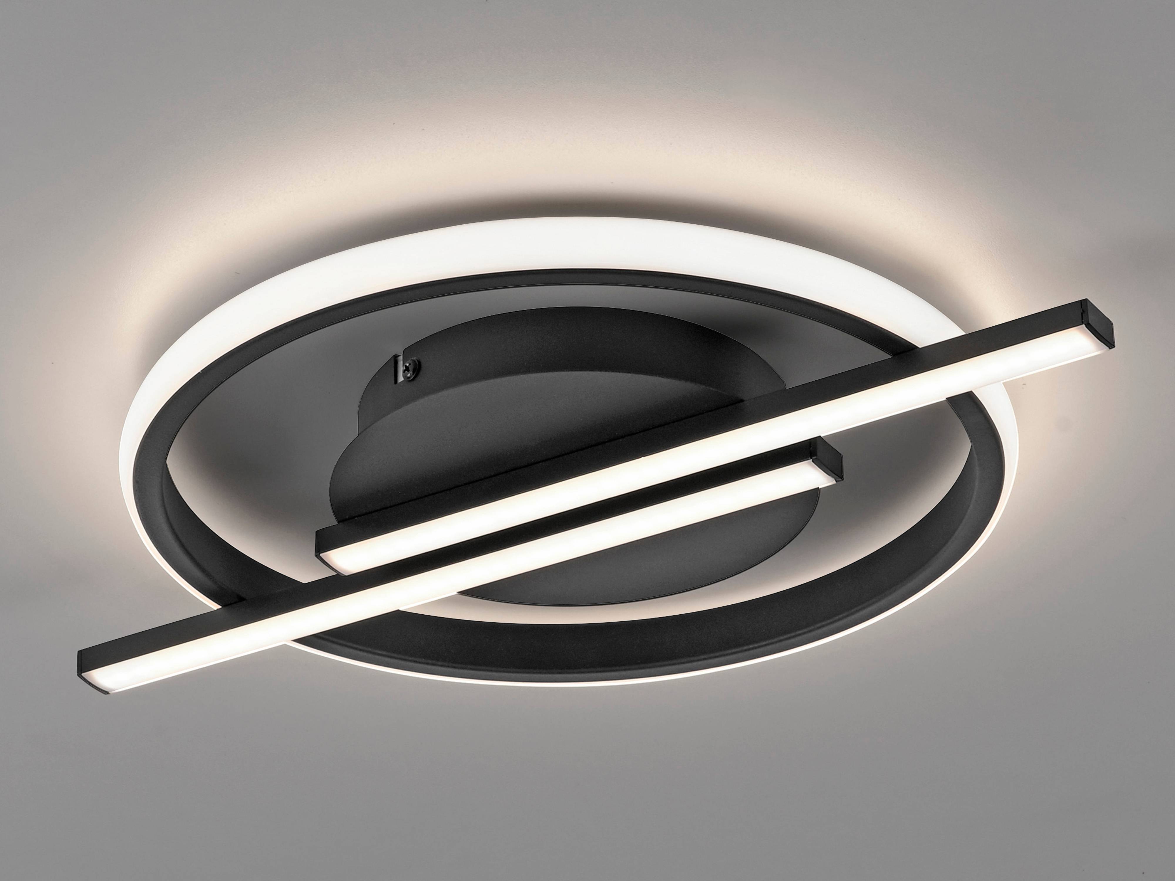 JUST LIGHT LED-Deckenleuchte 14130-18 schwarz, 17,5 W, 2100 lm, 3000 K, Dimmbar