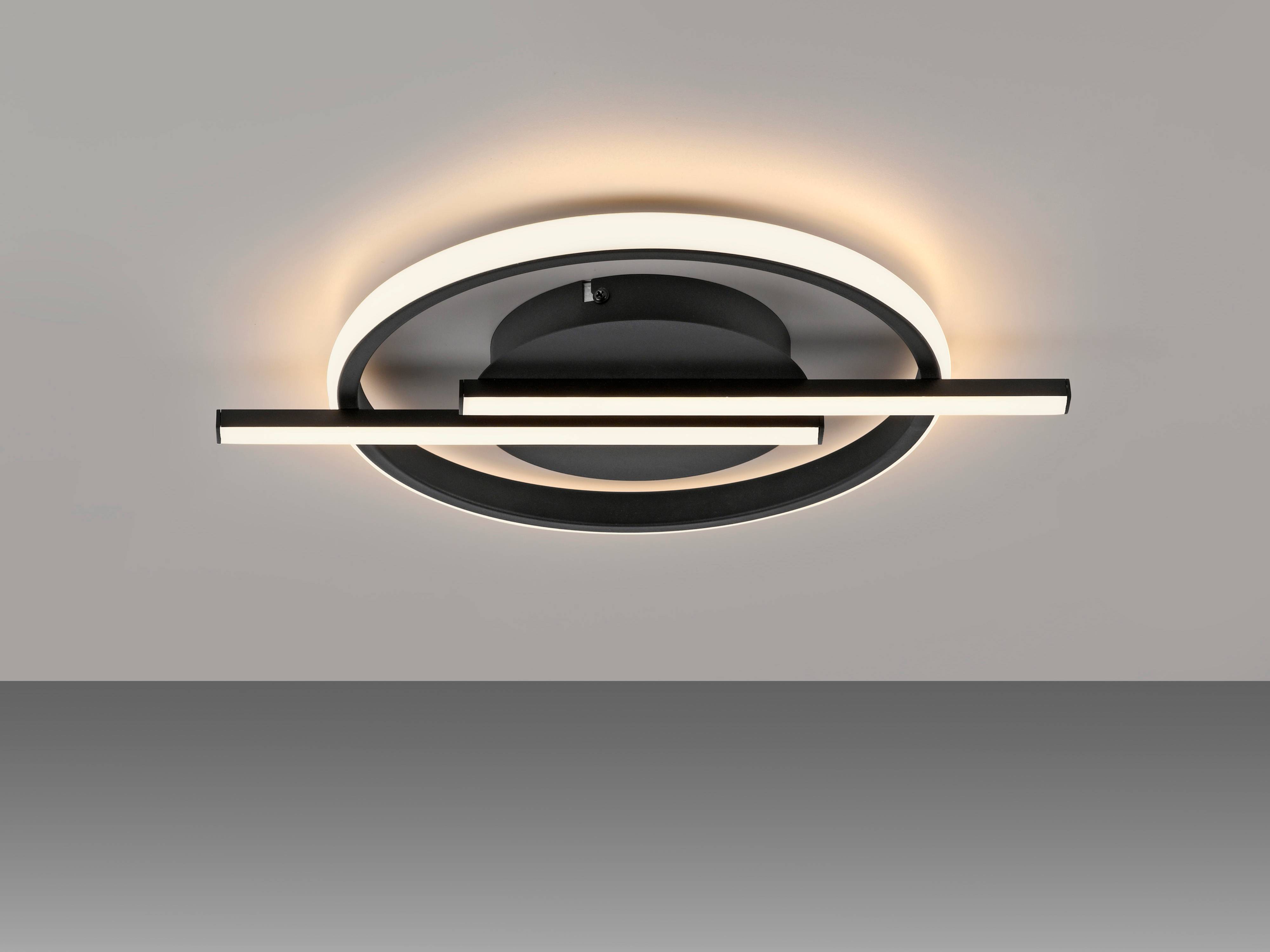 JUST LIGHT LED-Deckenleuchte 14130-18 schwarz, 17,5 W, 2100 lm, 3000 K, Dimmbar