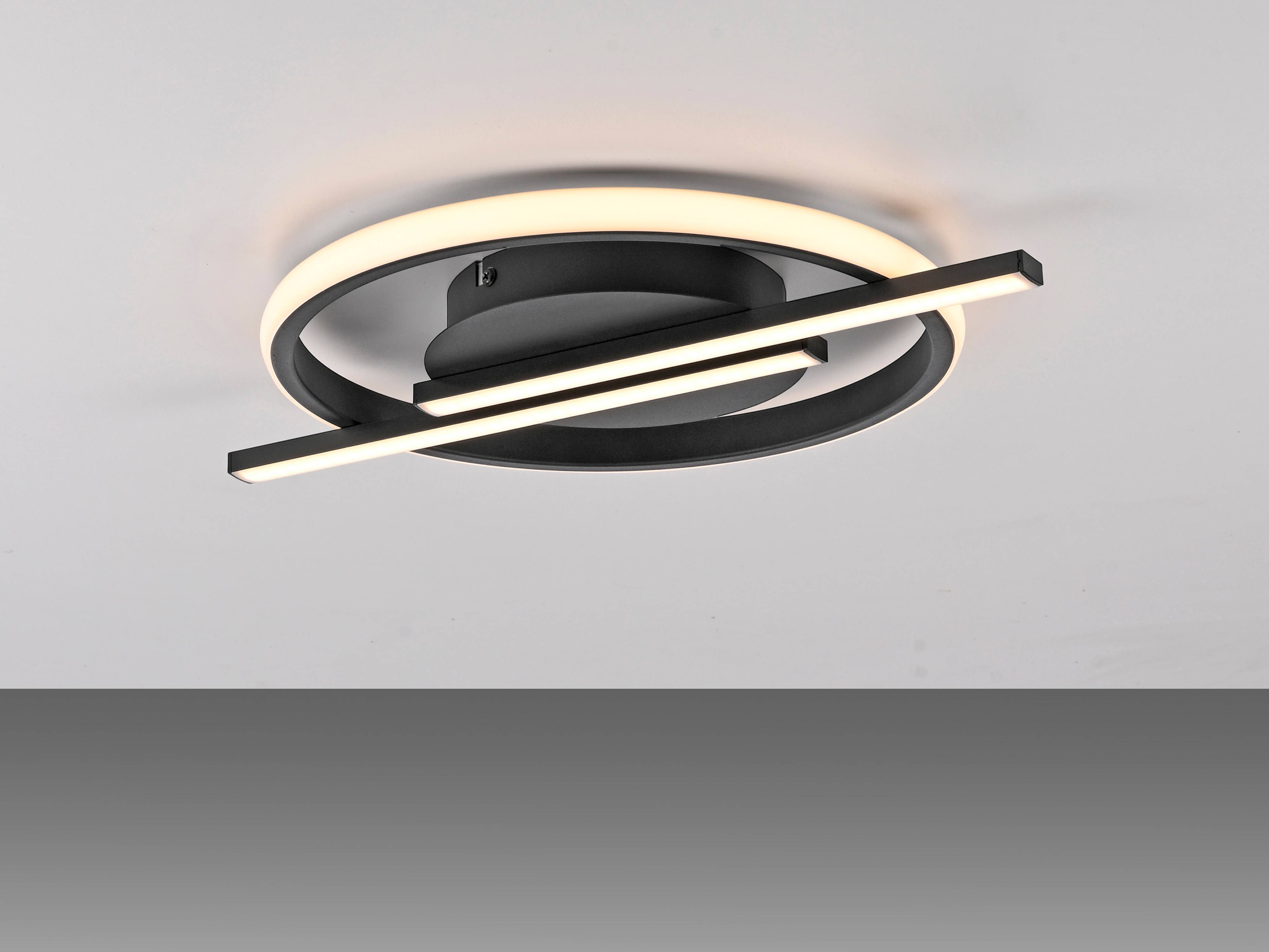 JUST LIGHT LED-Deckenleuchte 14130-18 schwarz, 17,5 W, 2100 lm, 3000 K, Dimmbar