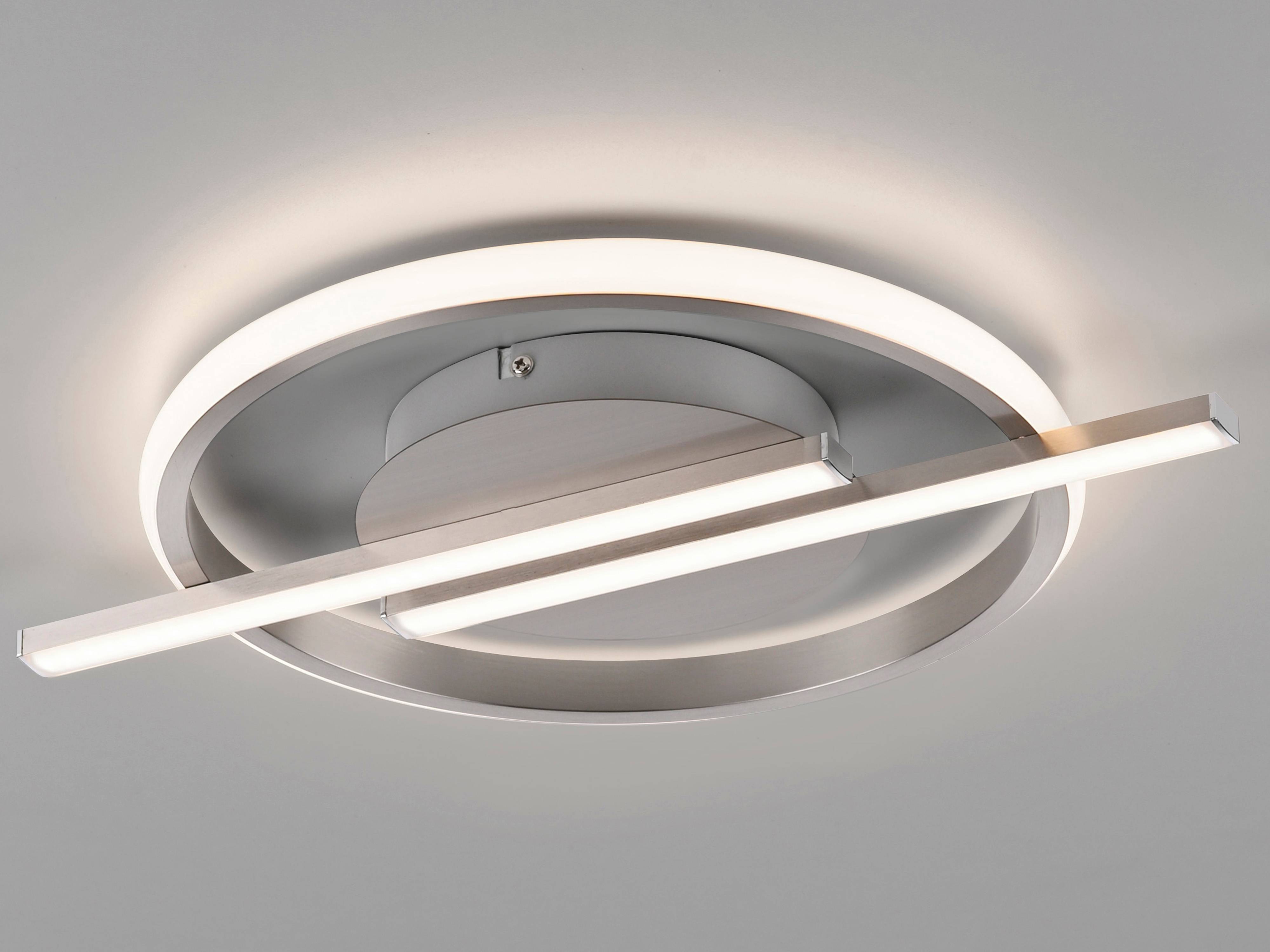 JUST LIGHT LED-Deckenleuchte 14130-55 stahl, 17,5 W, 2100 lm, 3000 K, Dimmbar