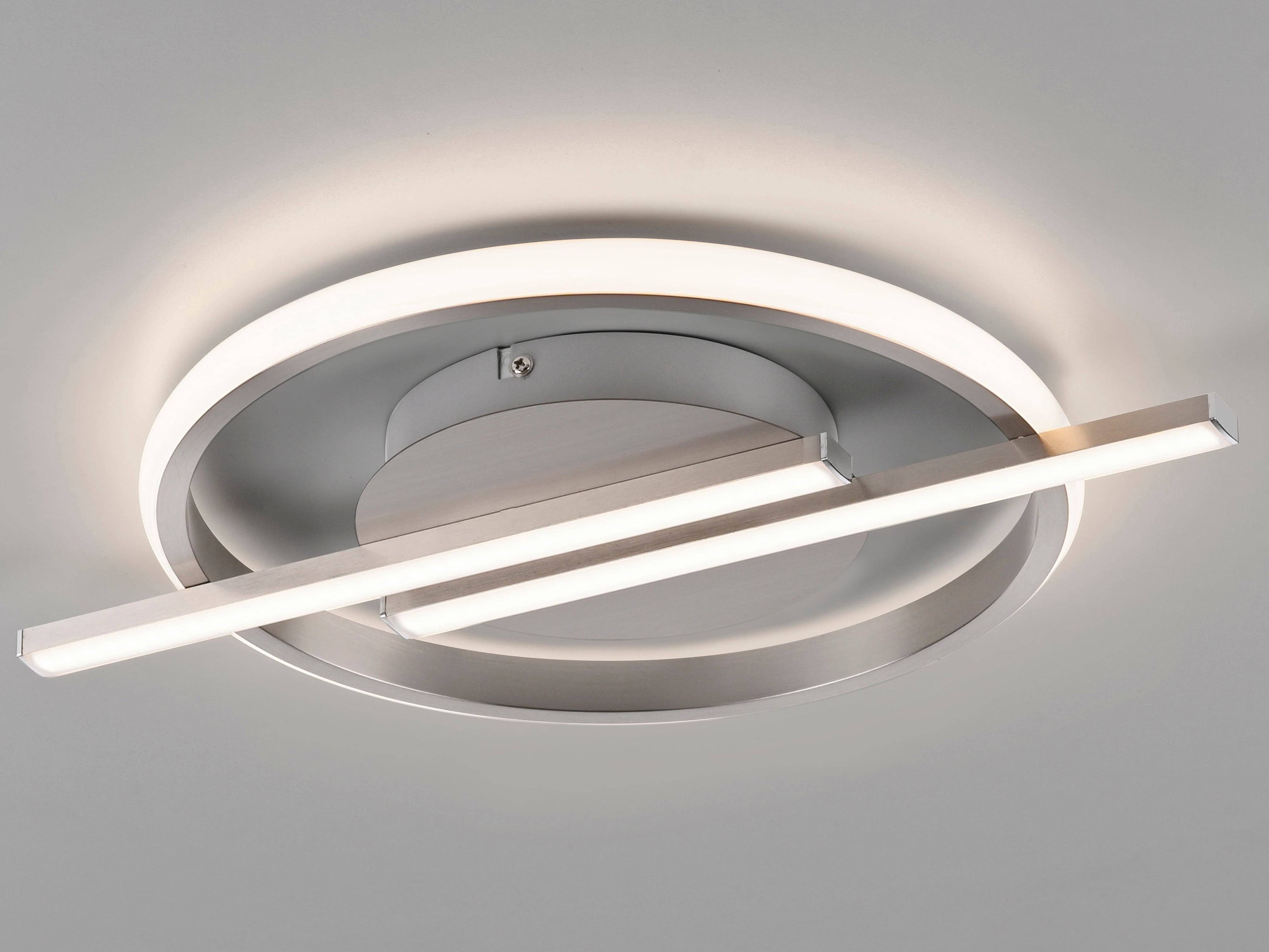 JUST LIGHT LED-Deckenleuchte 14130-55 stahl, 17,5 W, 2100 lm, 3000 K, Dimmbar