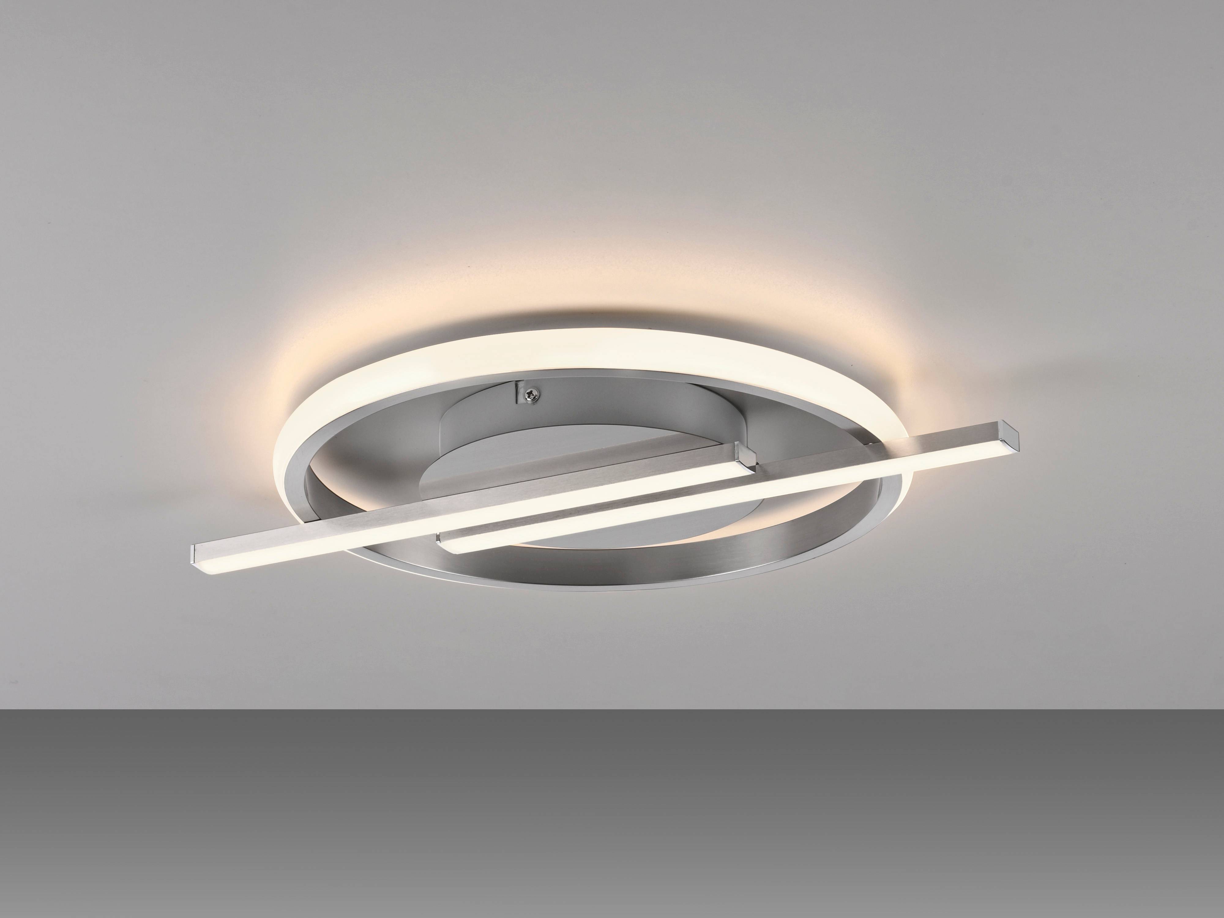 JUST LIGHT LED-Deckenleuchte 14130-55 stahl, 17,5 W, 2100 lm, 3000 K, Dimmbar